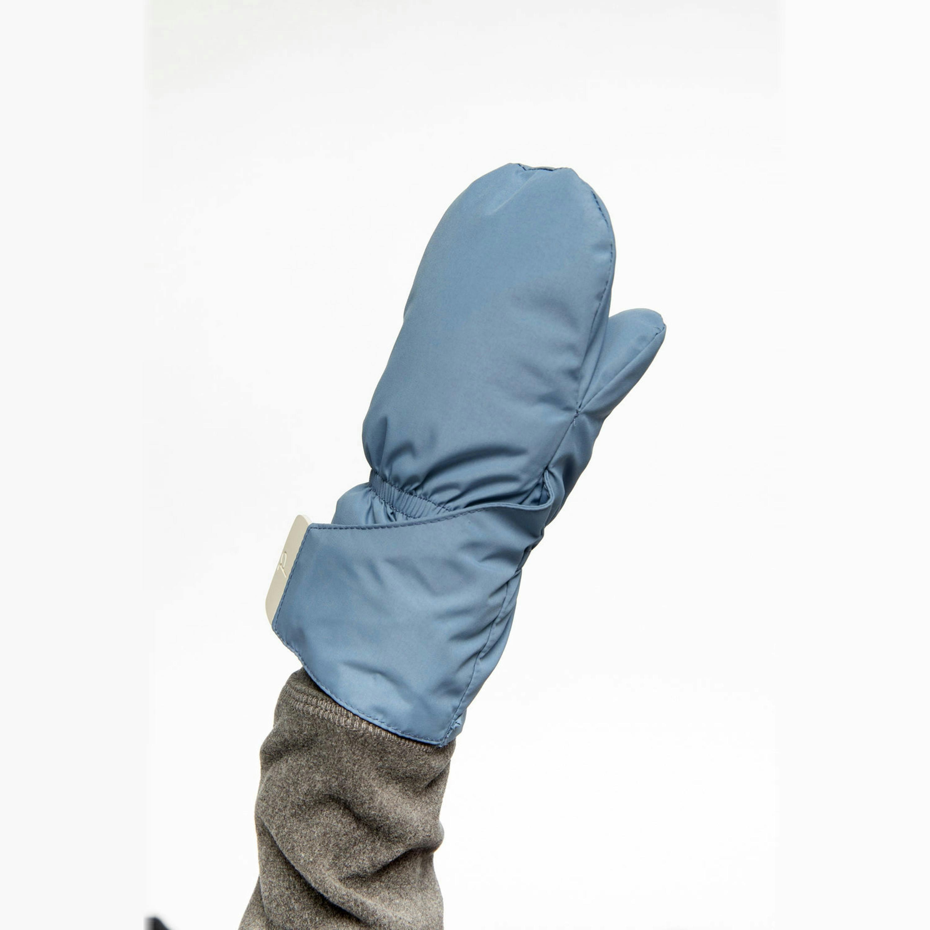 Lined Baby Mittens Blue-Grey , view 2 of 3