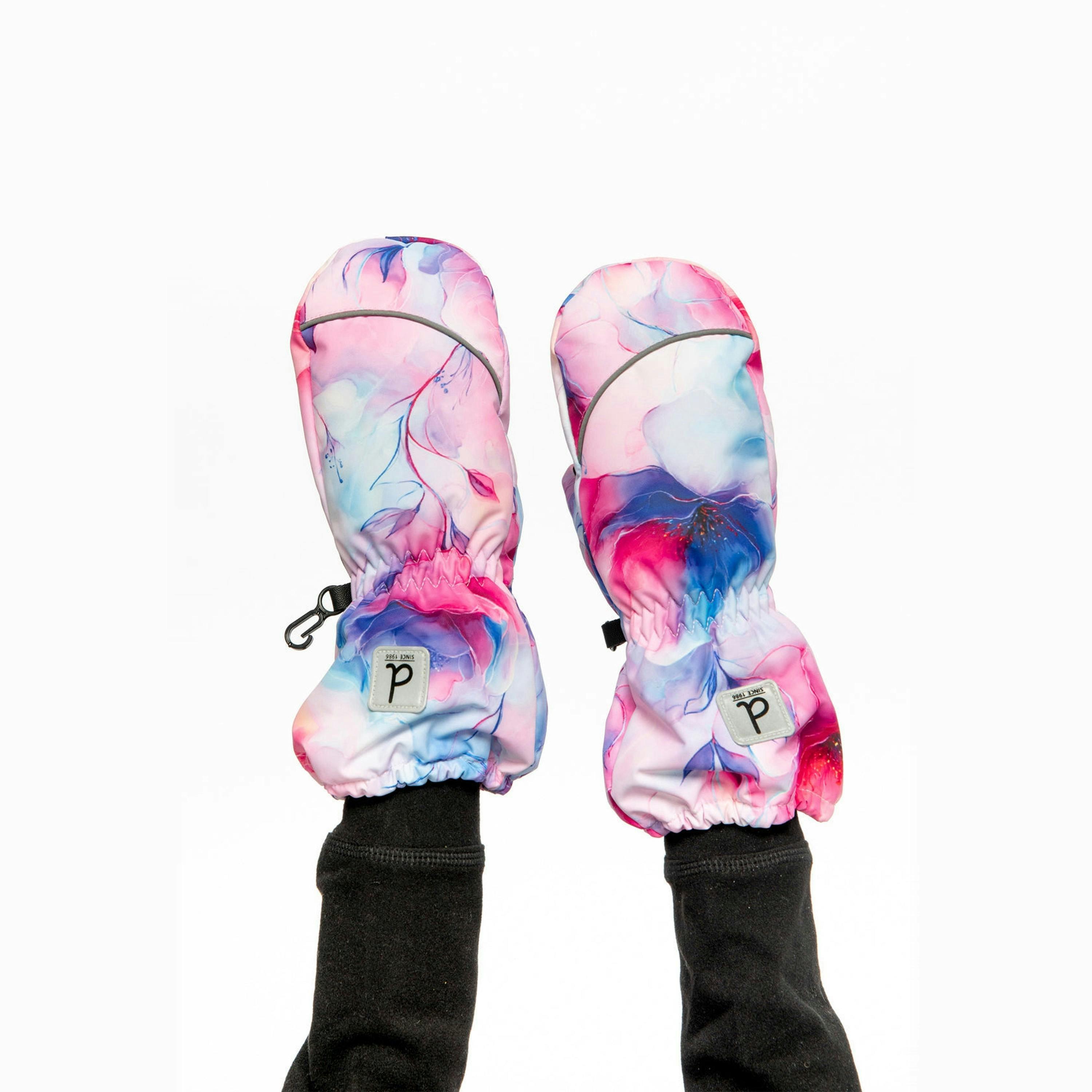 Play Winter Mittens Mauve Flower Print , view 2 of 5