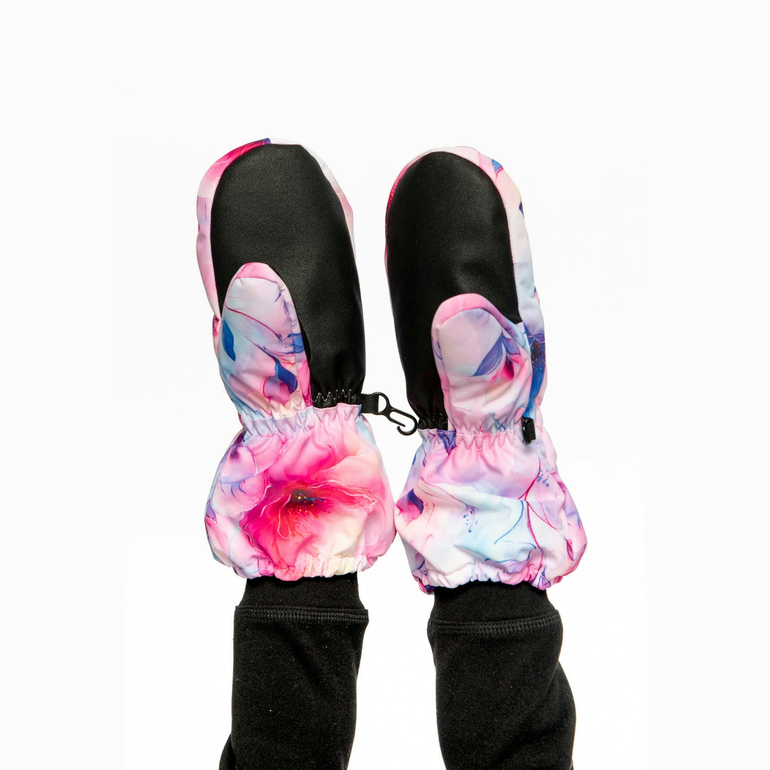 Play Winter Mittens Mauve Flower Print , view 3 of 5