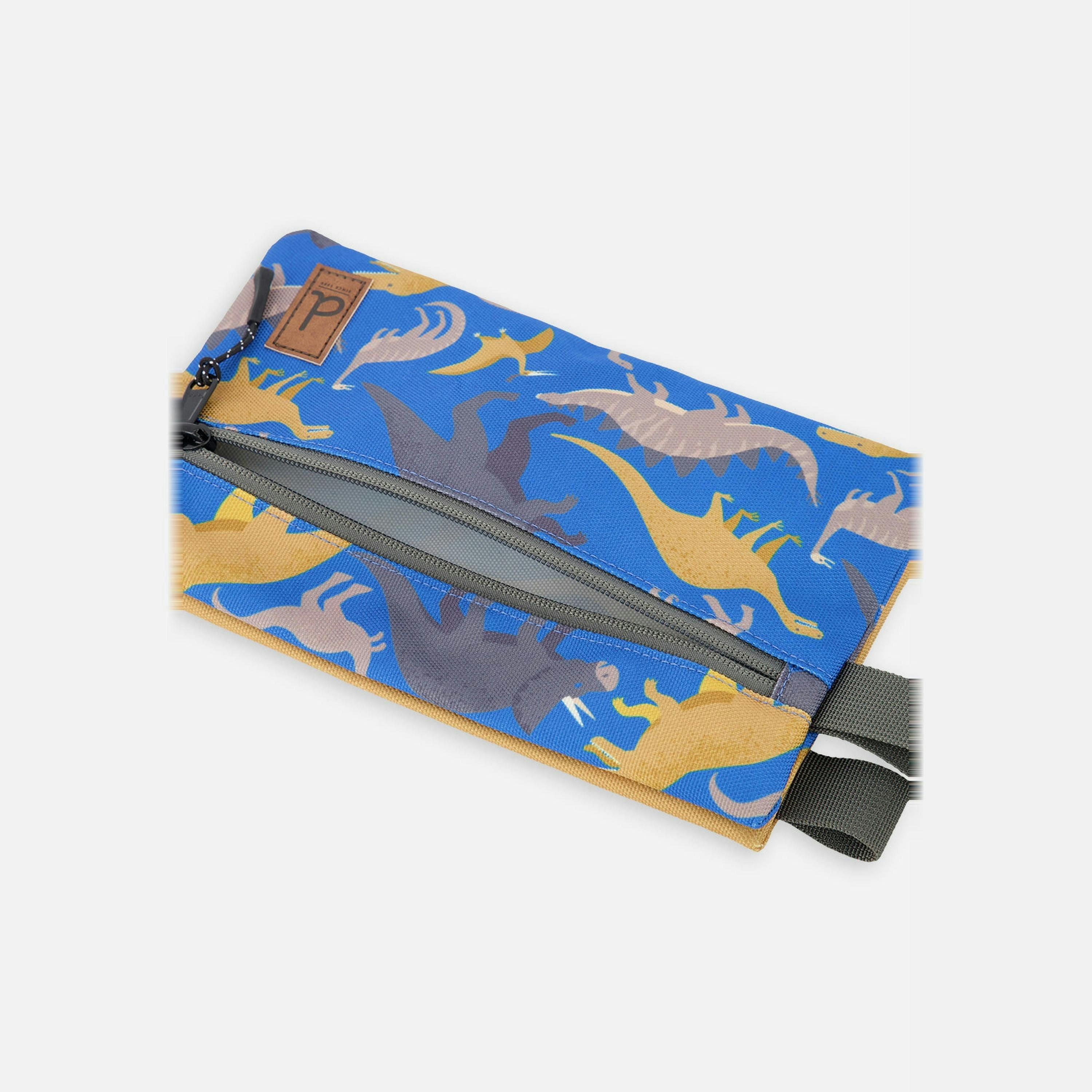 Pencil Case Blue Dinosaur Print , view 2 of 3