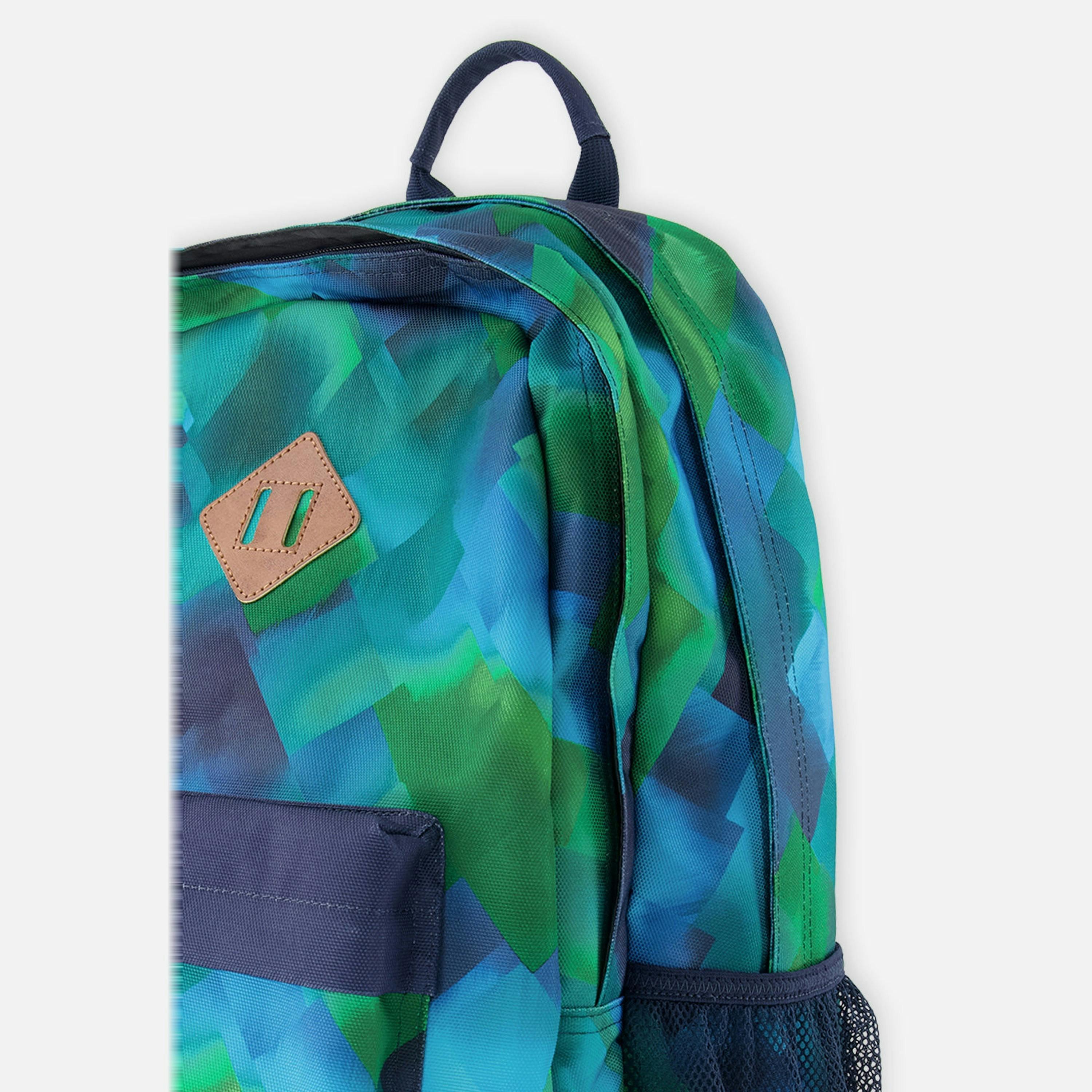 Kids Backpack Blue Diamond Print , view 2 of 3