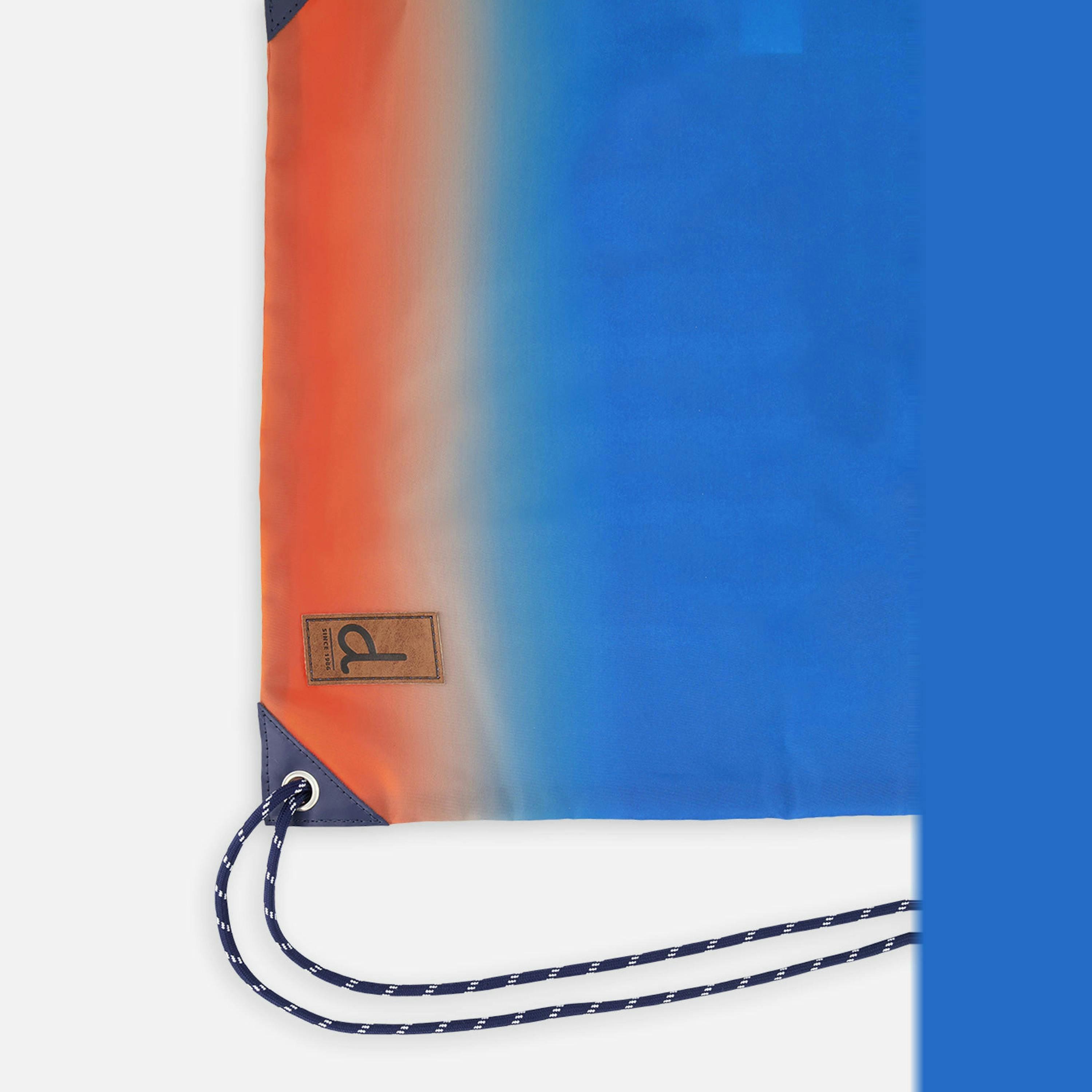 Drawstring Bag Blue And Orange Gradient , view 3 of 4
