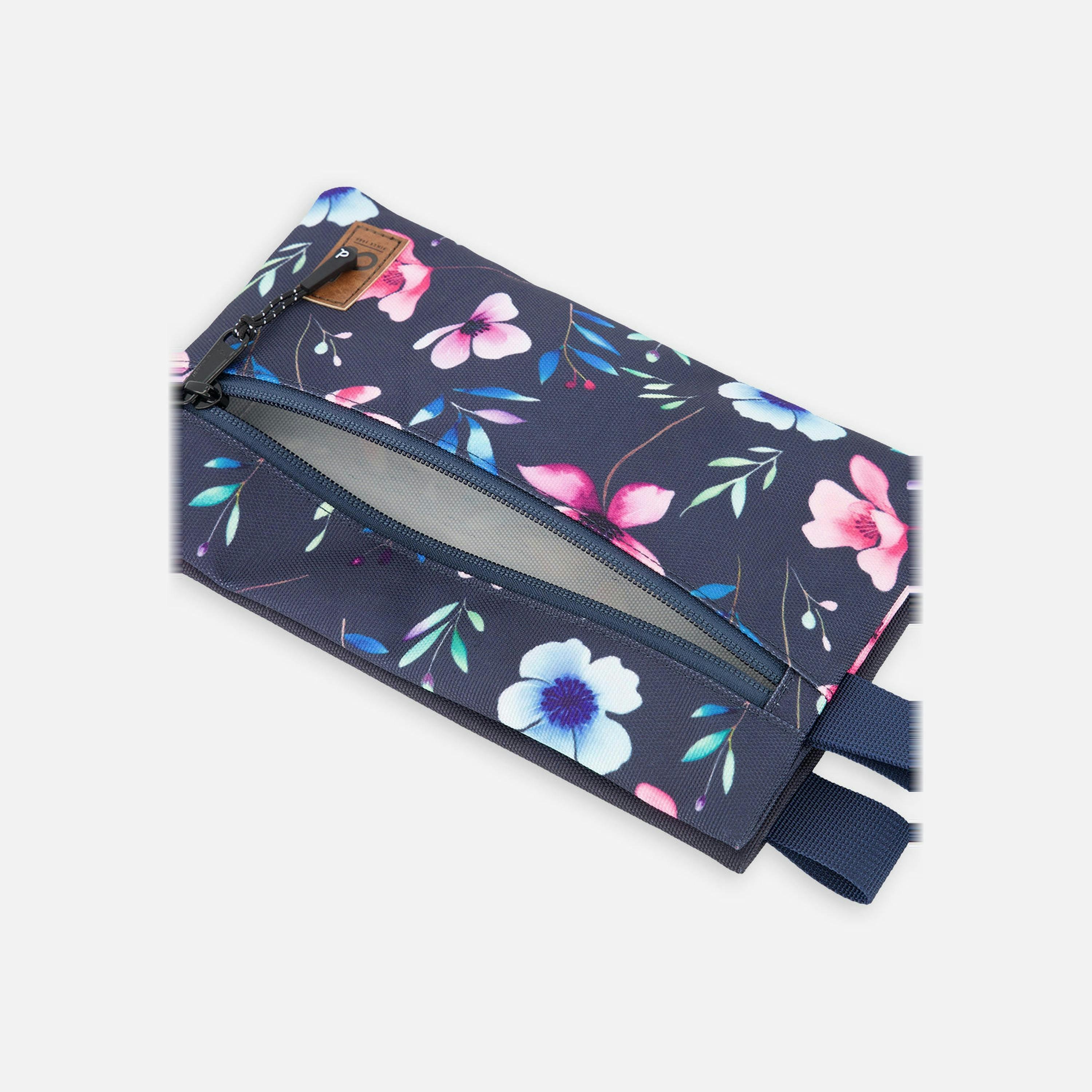 Pencil Case Blue Floral Print , view 2 of 3