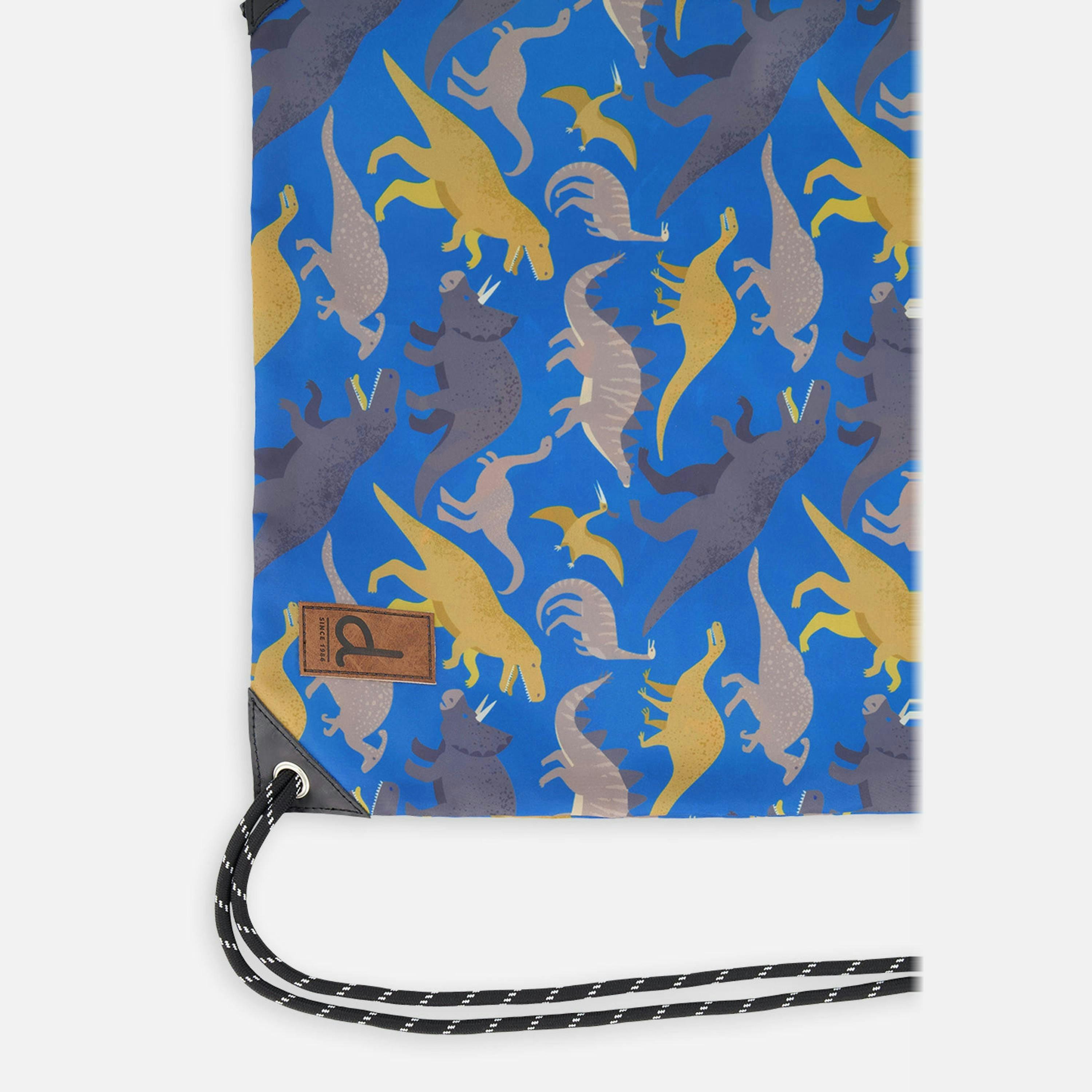 Drawstring Bag Blue Dinosaur Print , view 3 of 4