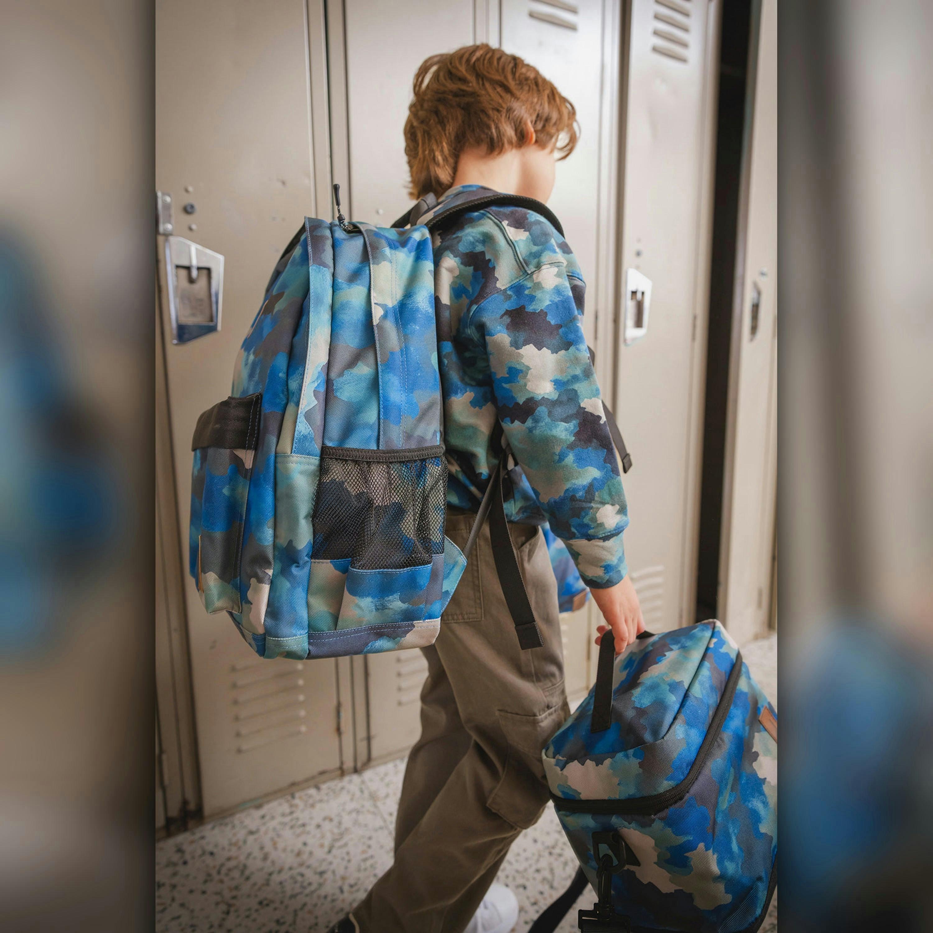 Lunch Box Blue And Grey Camouflage , view 2 of 5
