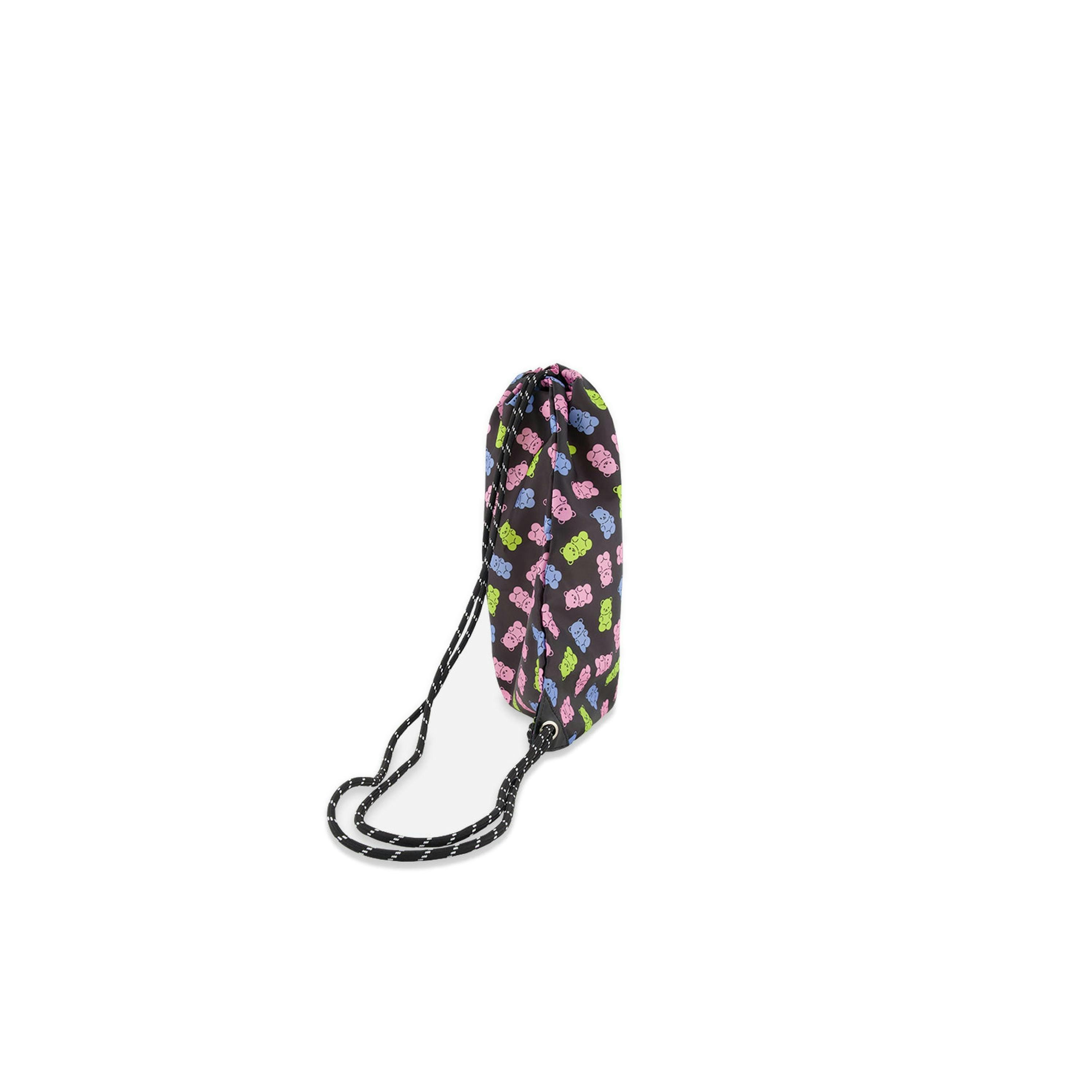 Drawstring Bag Black Printed Gummy Bears , view 2 of 4