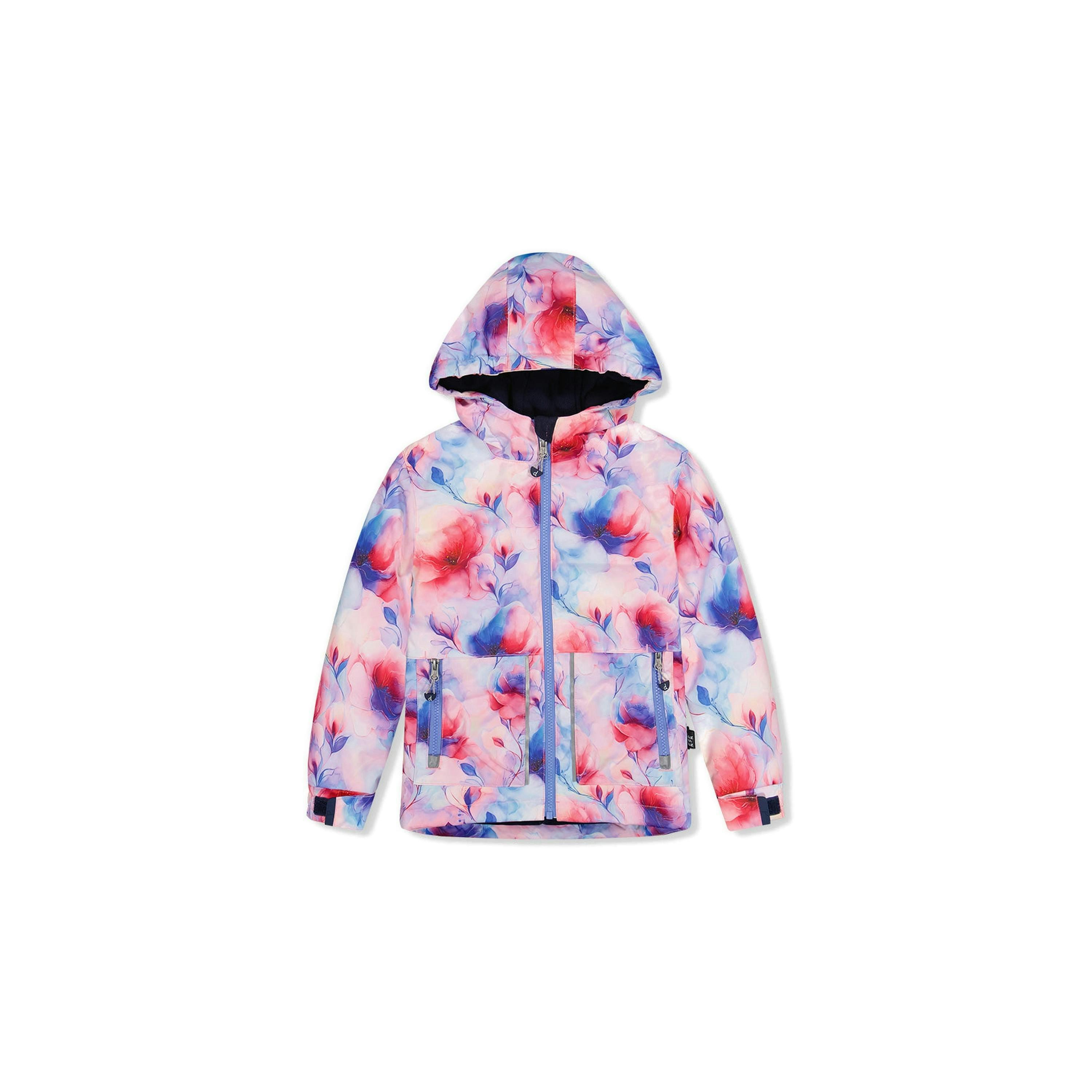 Light Weight Two Piece Chill Snowsuit Mauve Printed Flowers , view 3 of 6