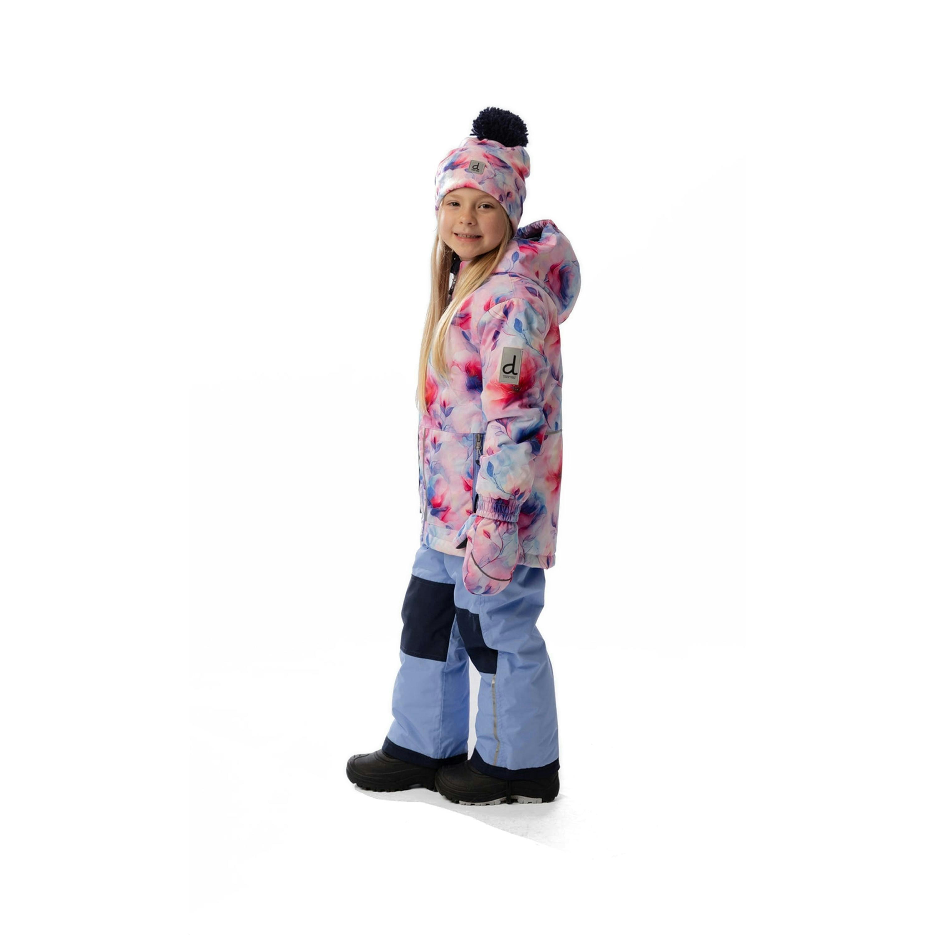 Light Weight Two Piece Chill Snowsuit Mauve Printed Flowers , view 4 of 6