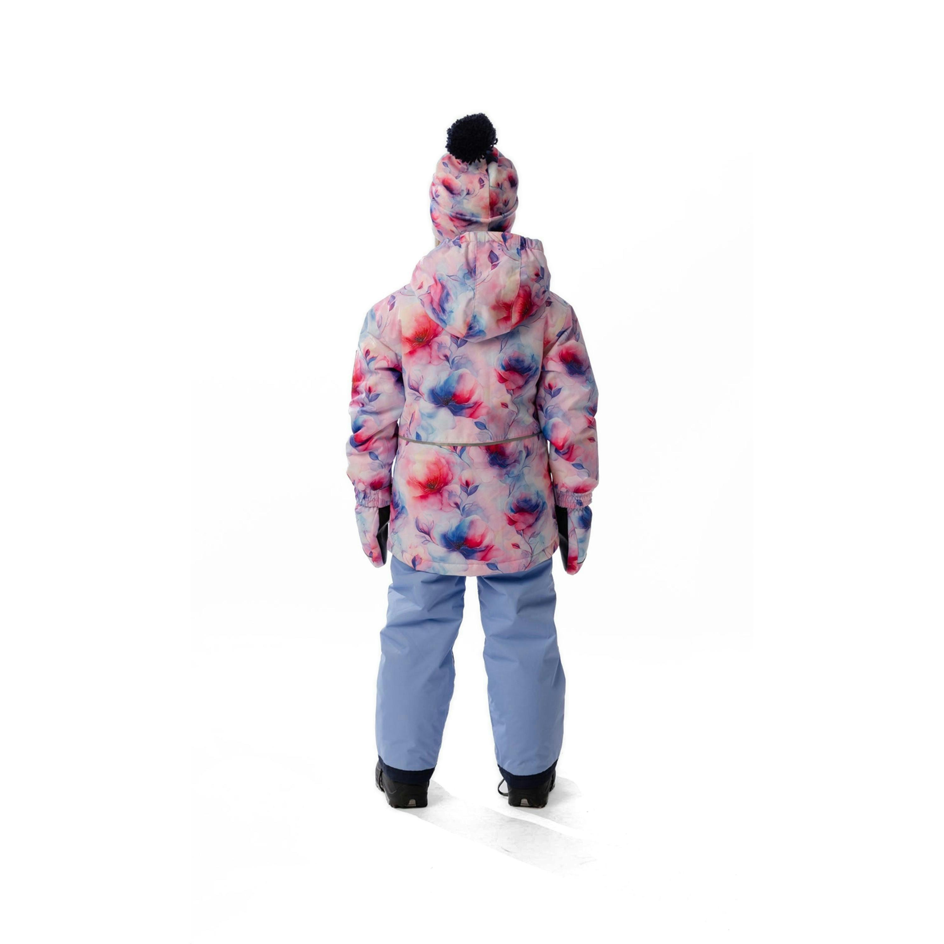 Light Weight Two Piece Chill Snowsuit Mauve Printed Flowers , view 5 of 6