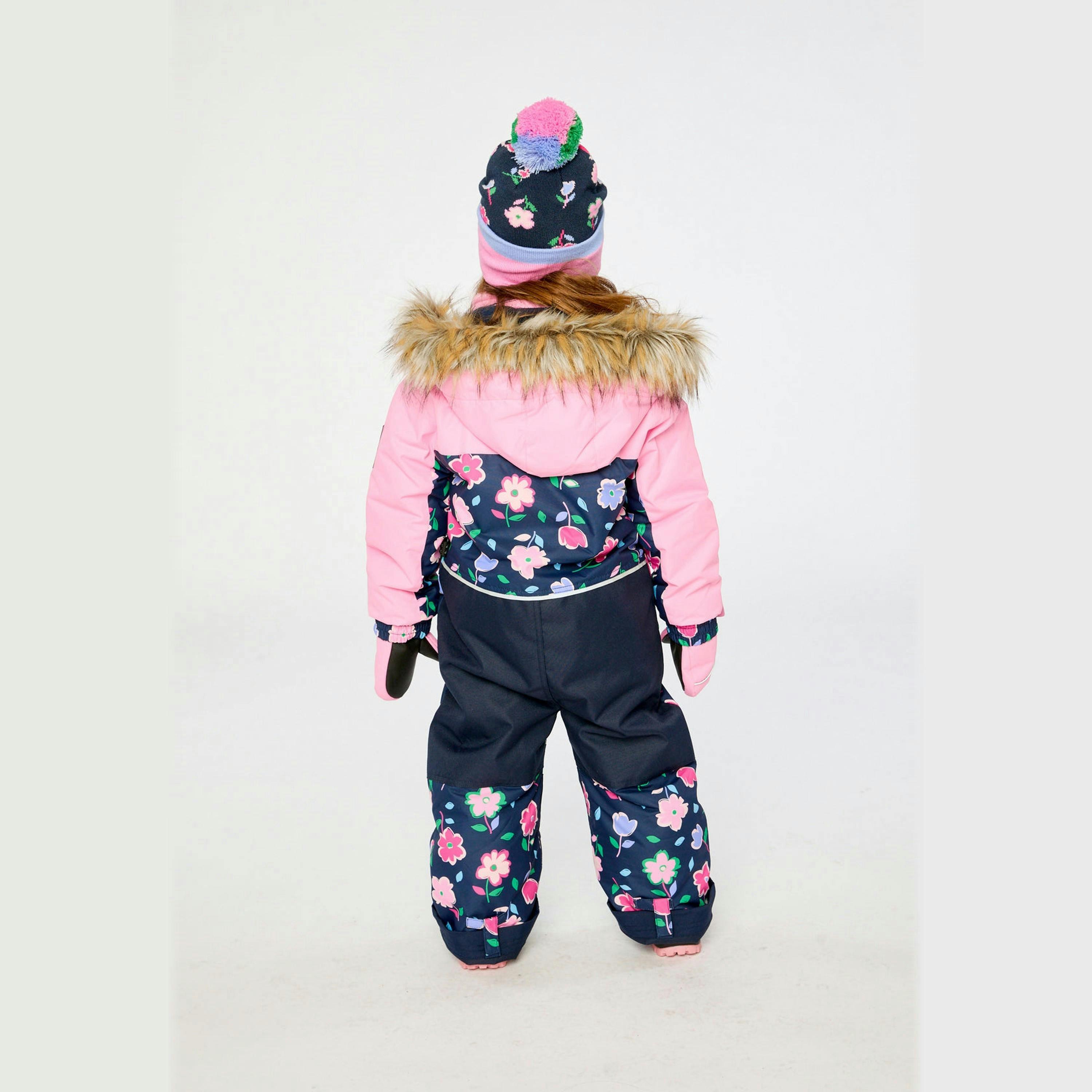 Kids One Piece Discover Snowsuit Blue Floral Print , view 2 of 3
