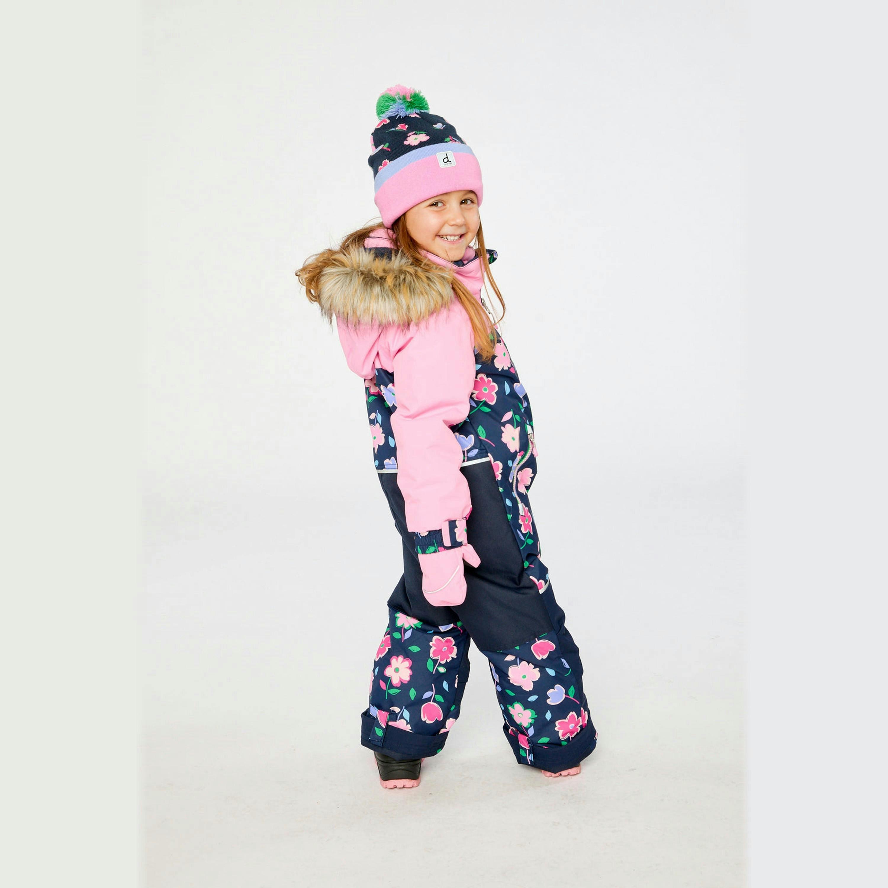 Kids One Piece Discover Snowsuit Blue Floral Print , view 3 of 3