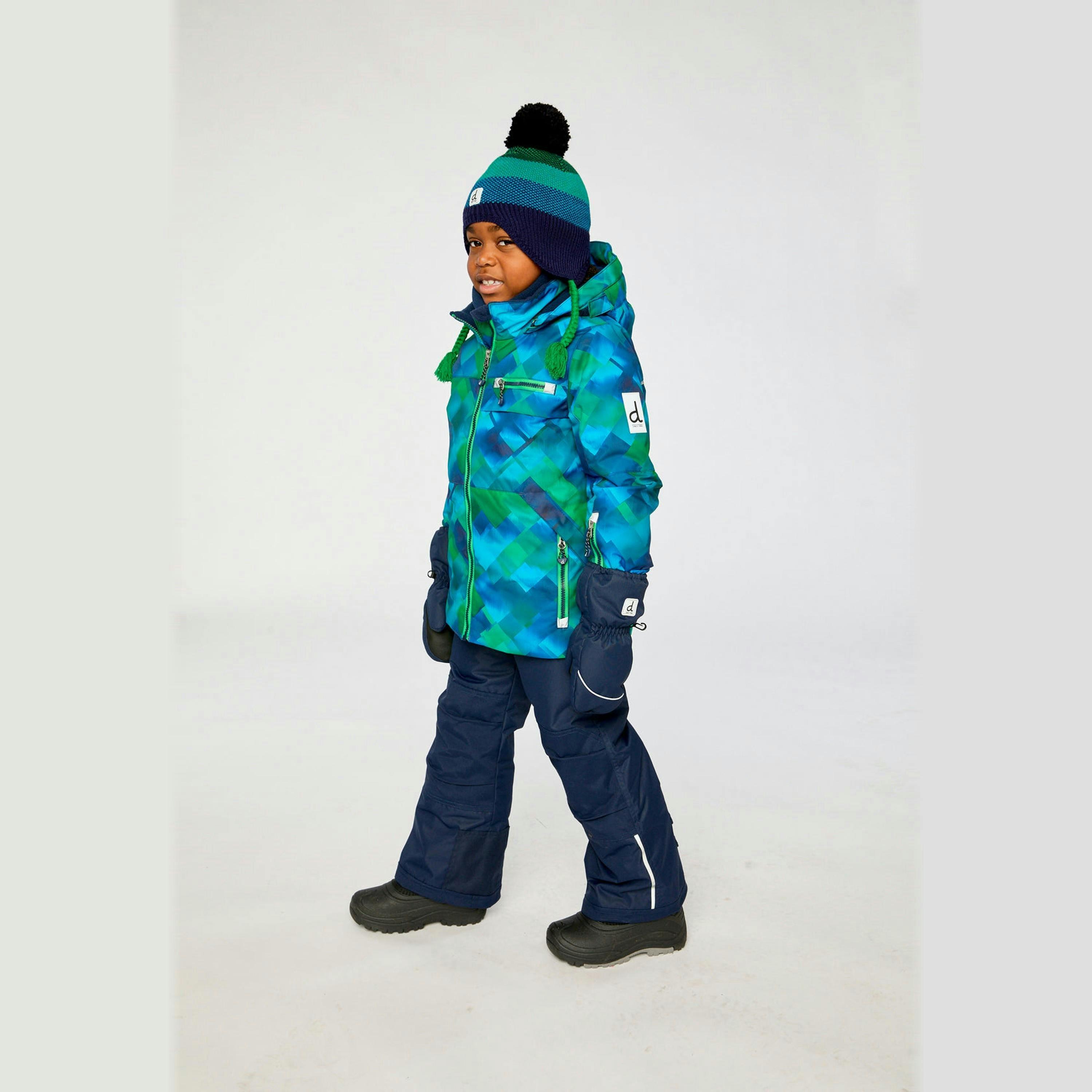 Two Piece Play Snowsuit Blue And Green Checkered Print With Navy Pants , view 3 of 6