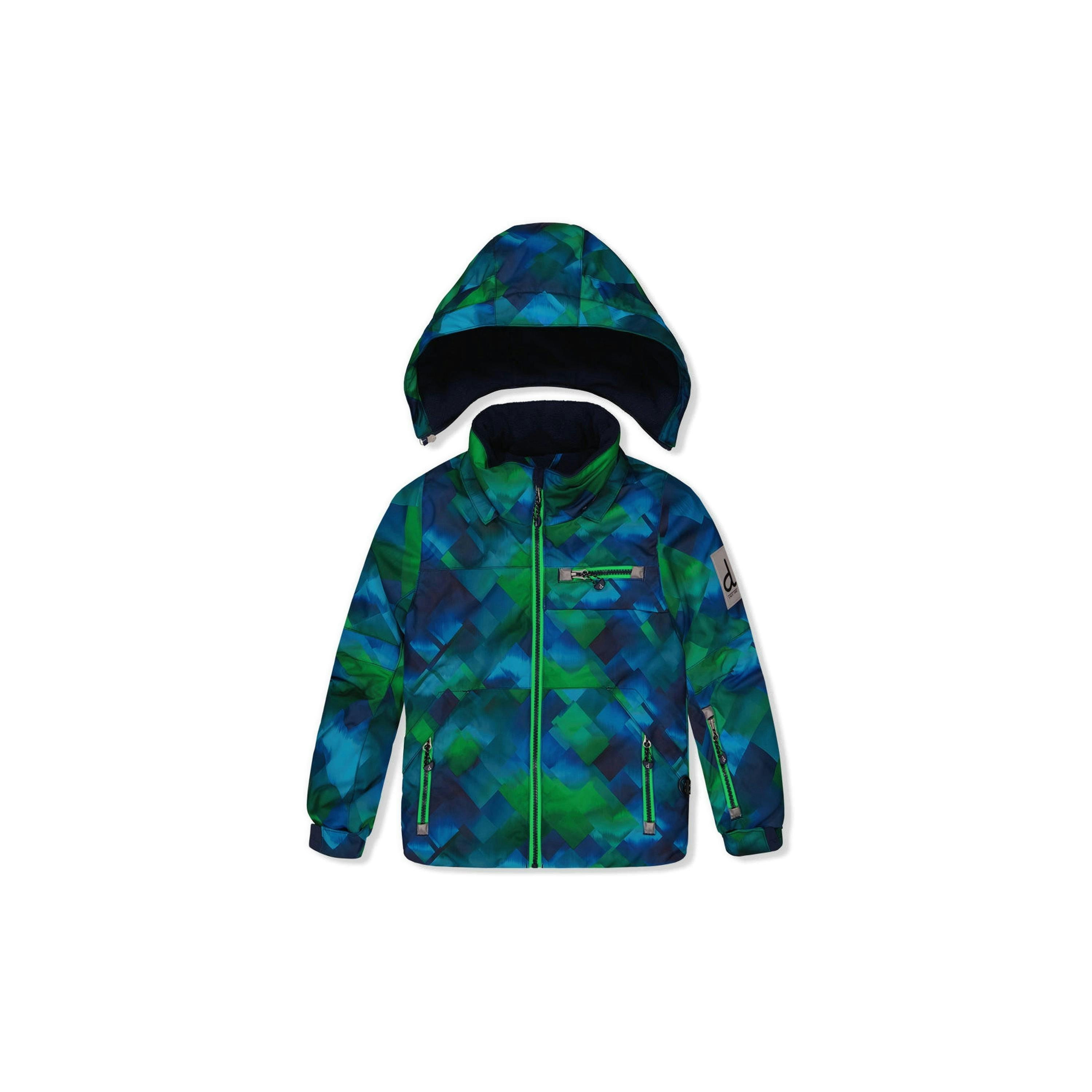Two Piece Play Snowsuit Blue And Green Checkered Print With Navy Pants , view 4 of 6