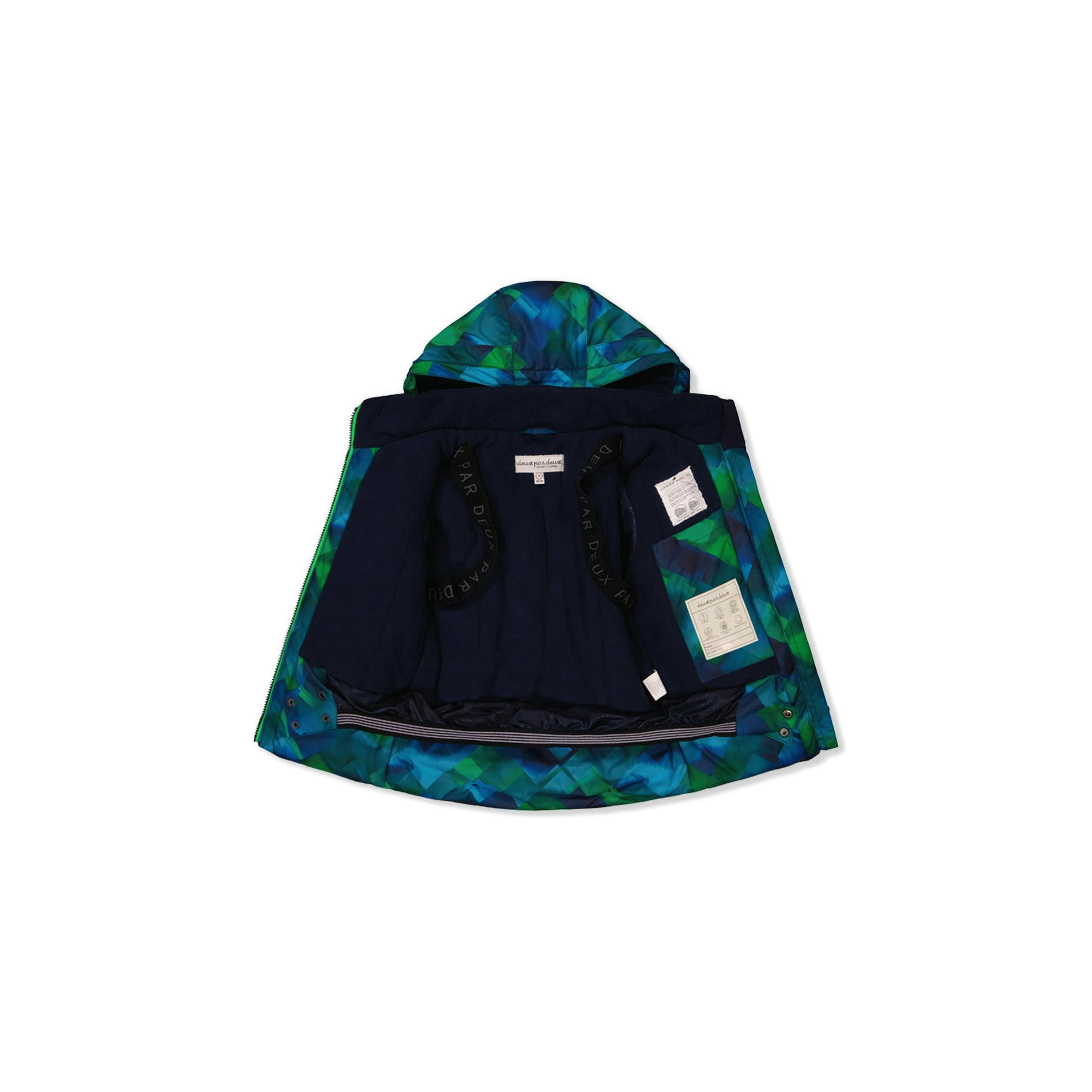Two Piece Play Snowsuit Blue And Green Checkered Print With Navy Pants , view 5 of 6
