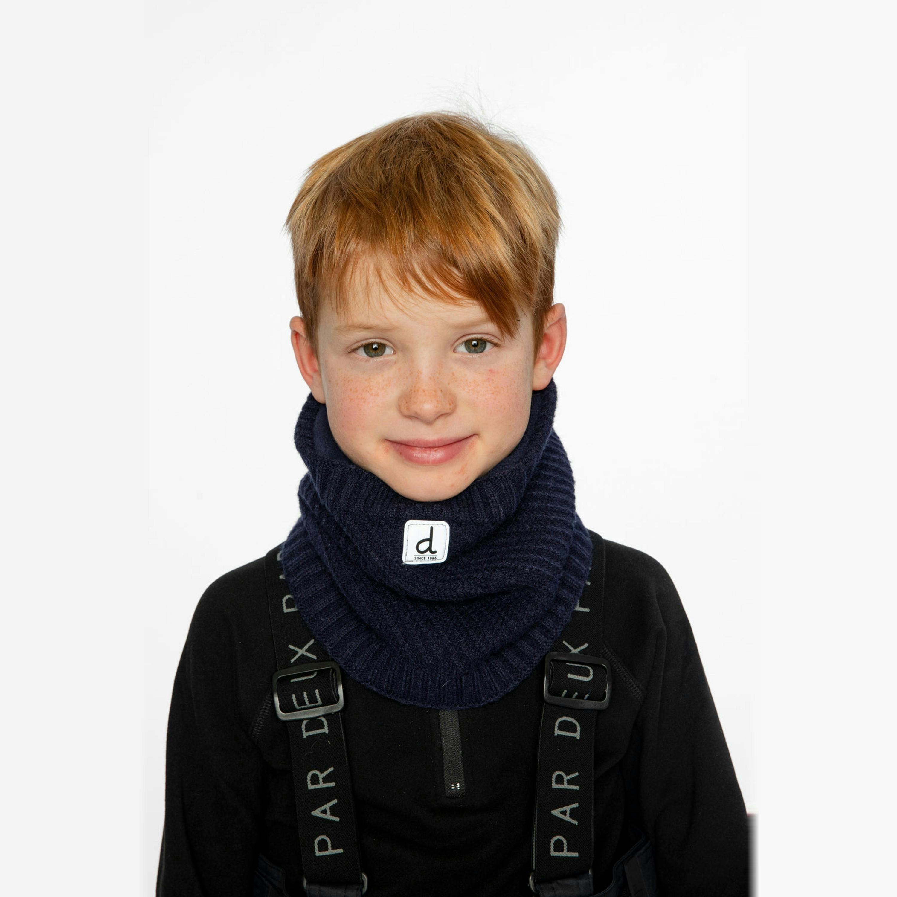 Winter Knit Neckwarmer Navy Blue , view 2 of 3