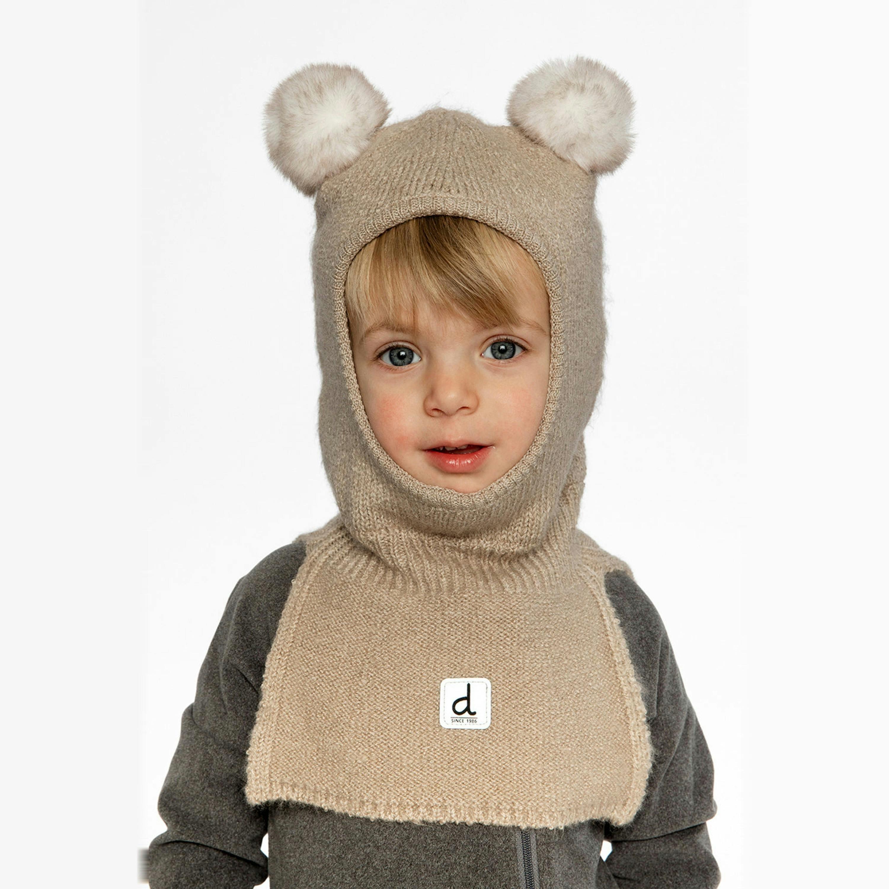 Knit Bear Balaclava Light Taupe , view 2 of 3