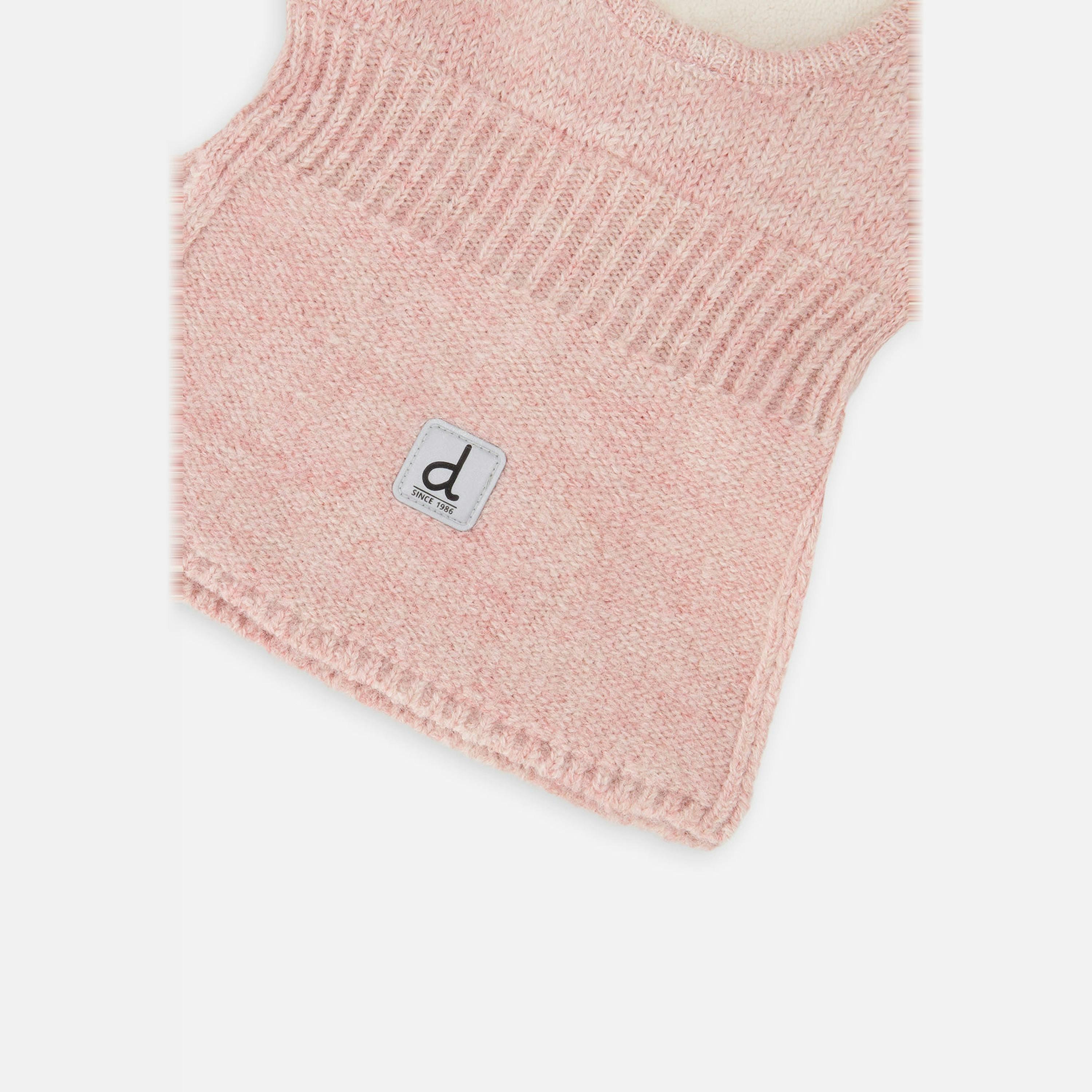 Baby Knit Bear Balaclava Pale Dusty Pink , view 2 of 2