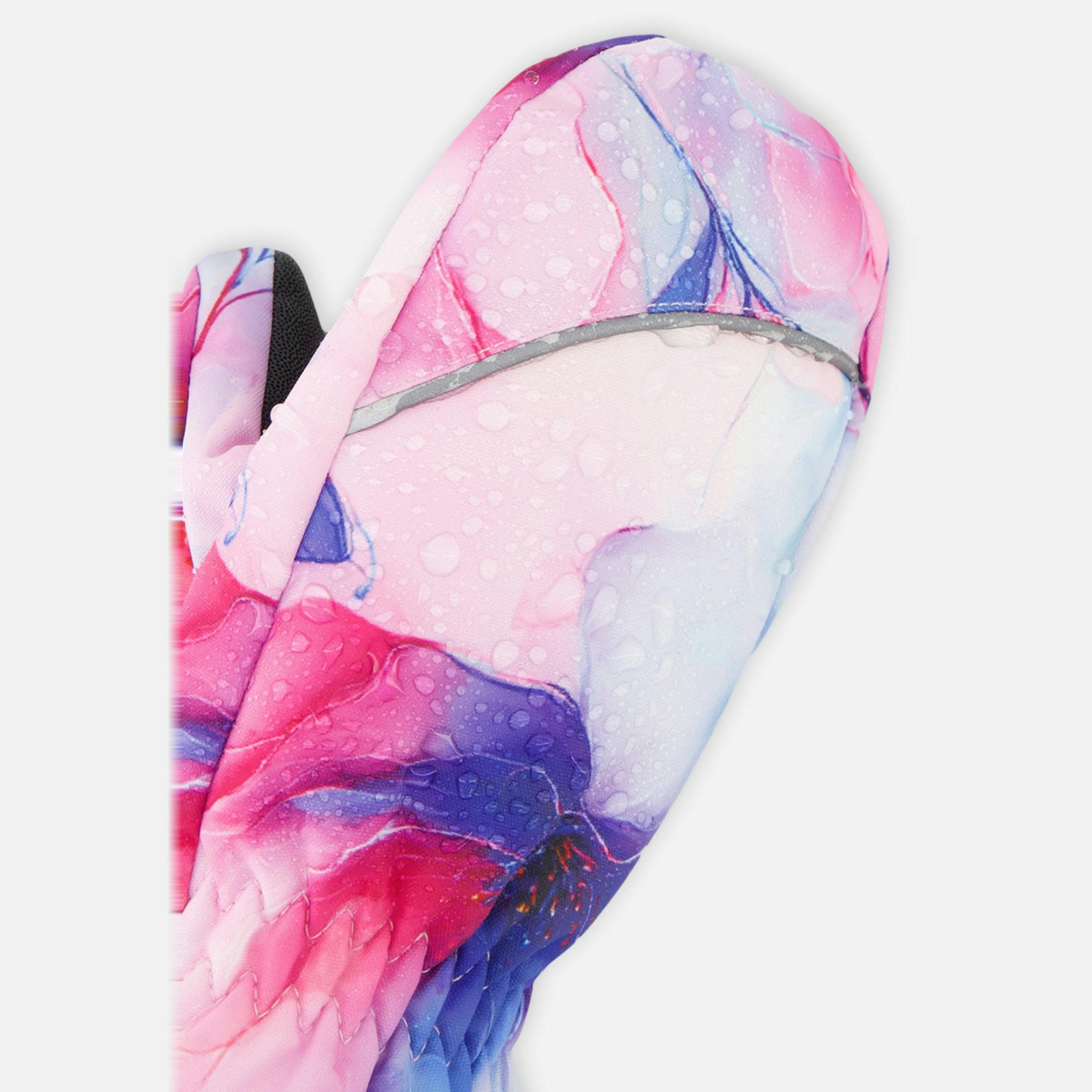 Play Baby Winter Mittens Mauve Flower Print , view 2 of 3