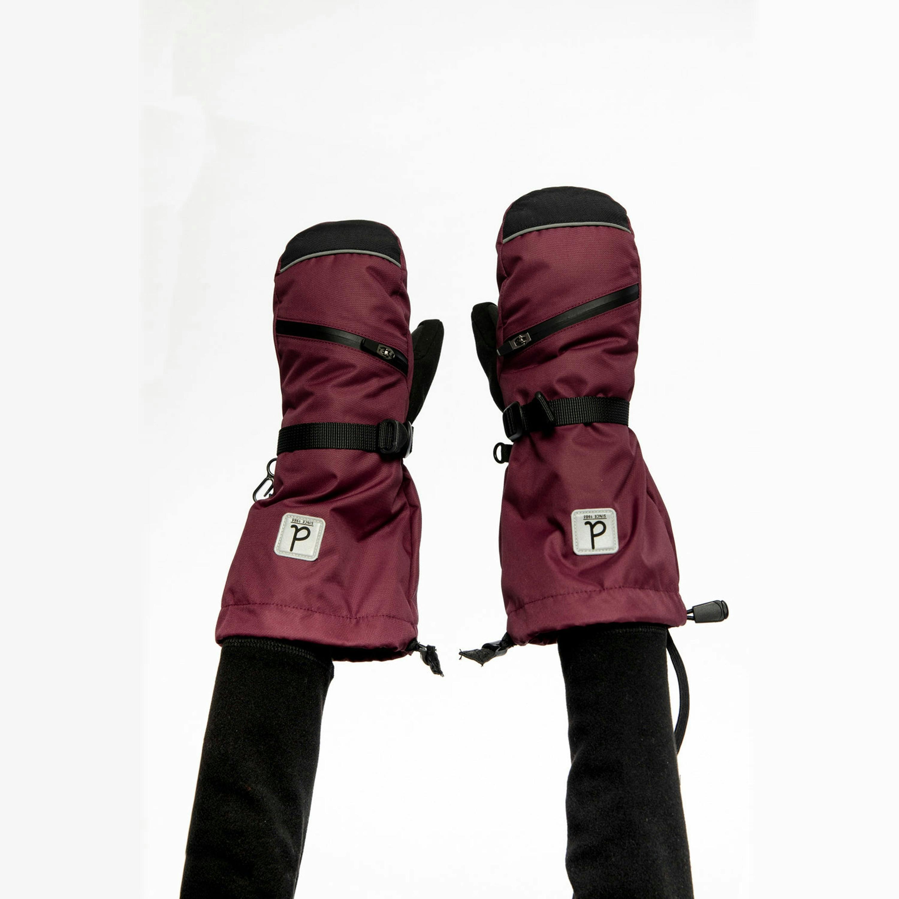 Teknik Winter Mittens Burgundy , view 2 of 5