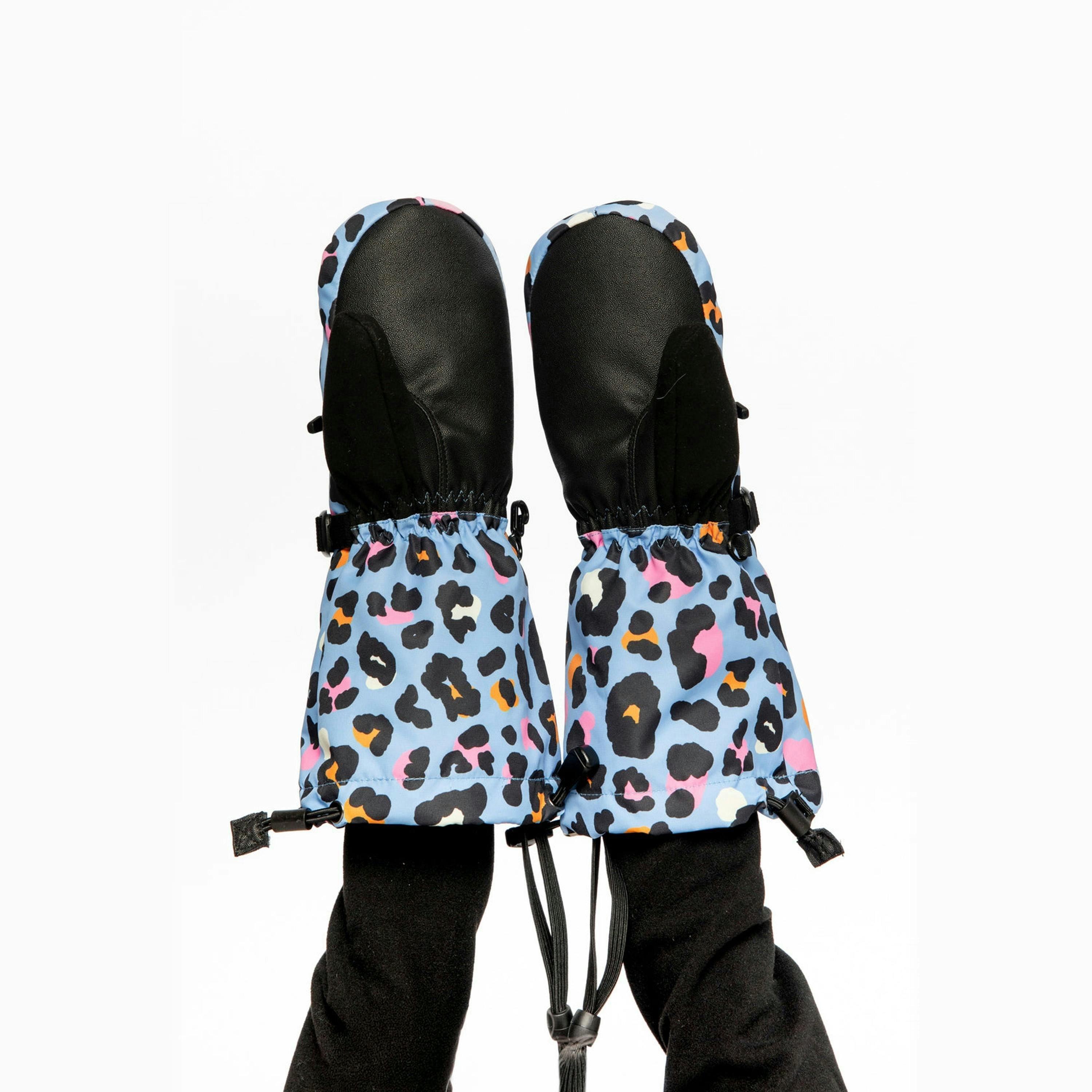 Teknik Winter Mittens Blue Leopard Print , view 3 of 6