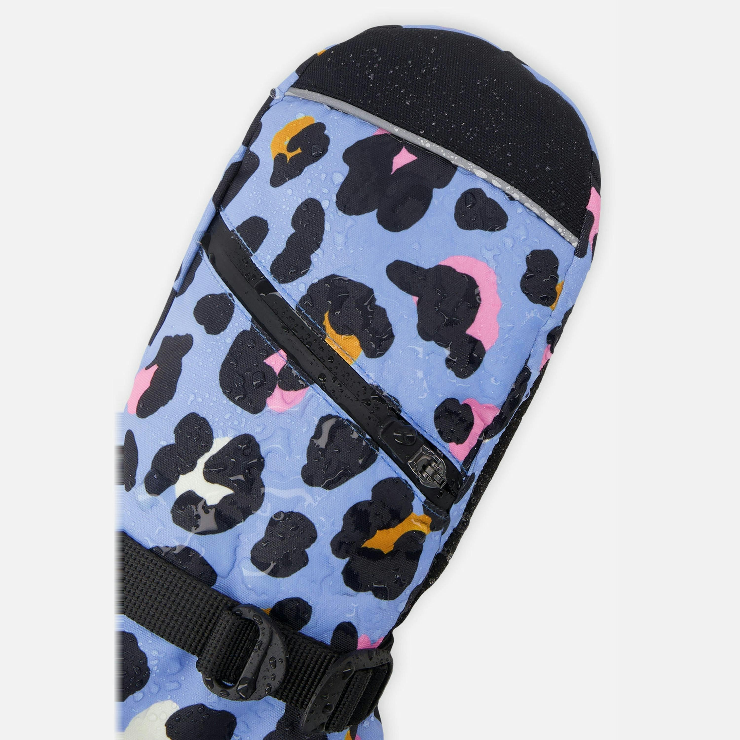 Teknik Winter Mittens Blue Leopard Print , view 4 of 6
