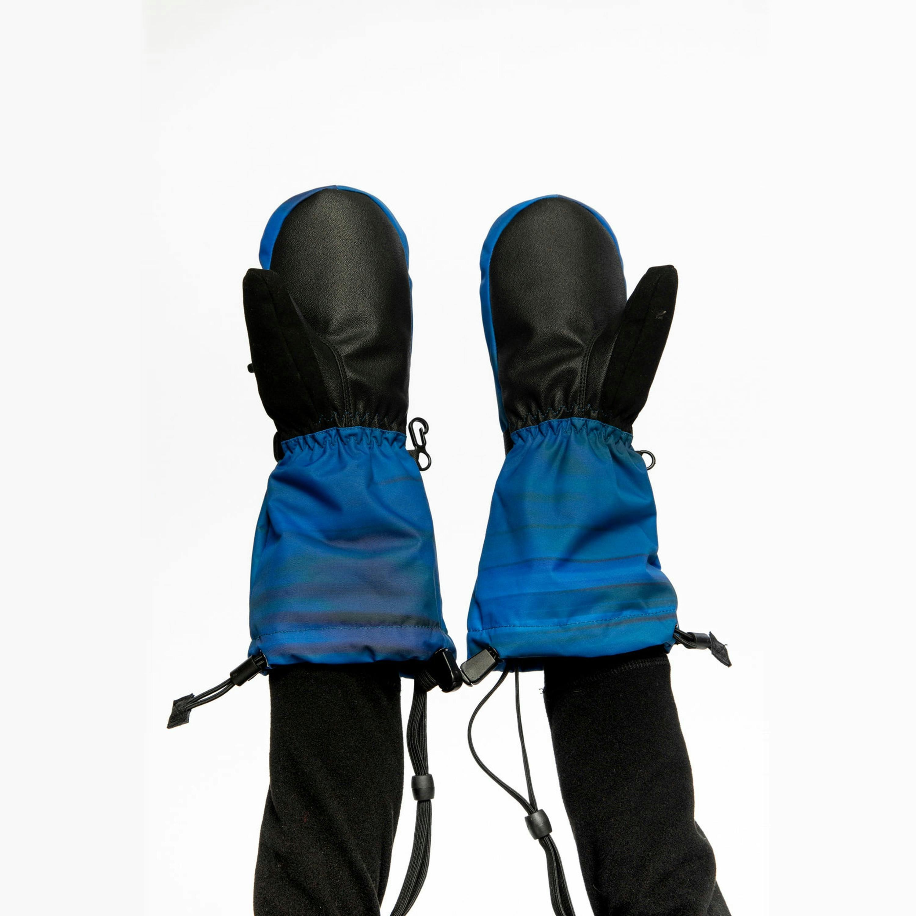 Teknik Winter Mittens Blue With Black Stripes , view 3 of 6