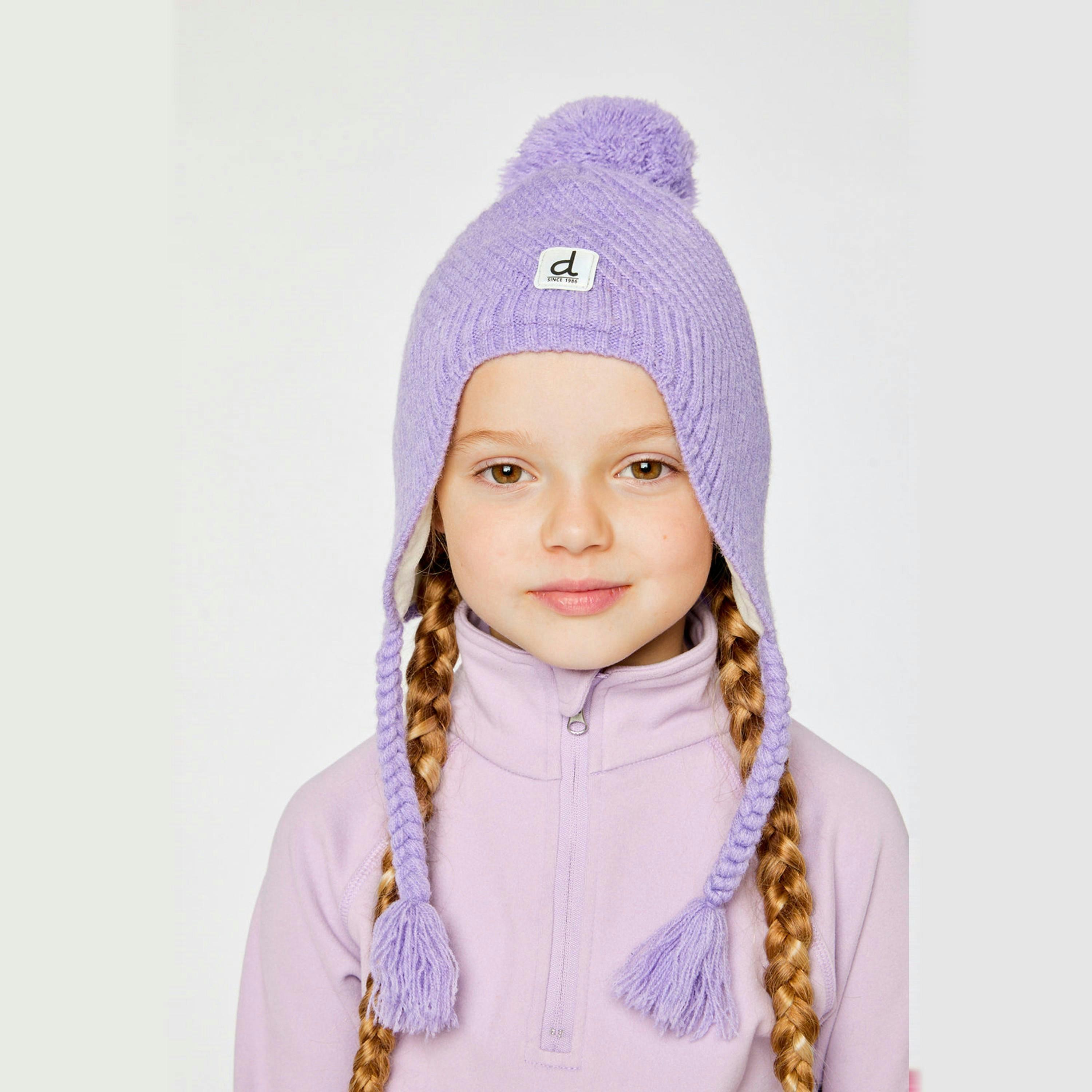 Winter Peruvian Knit Hat With Pompom Violet , view 3 of 4