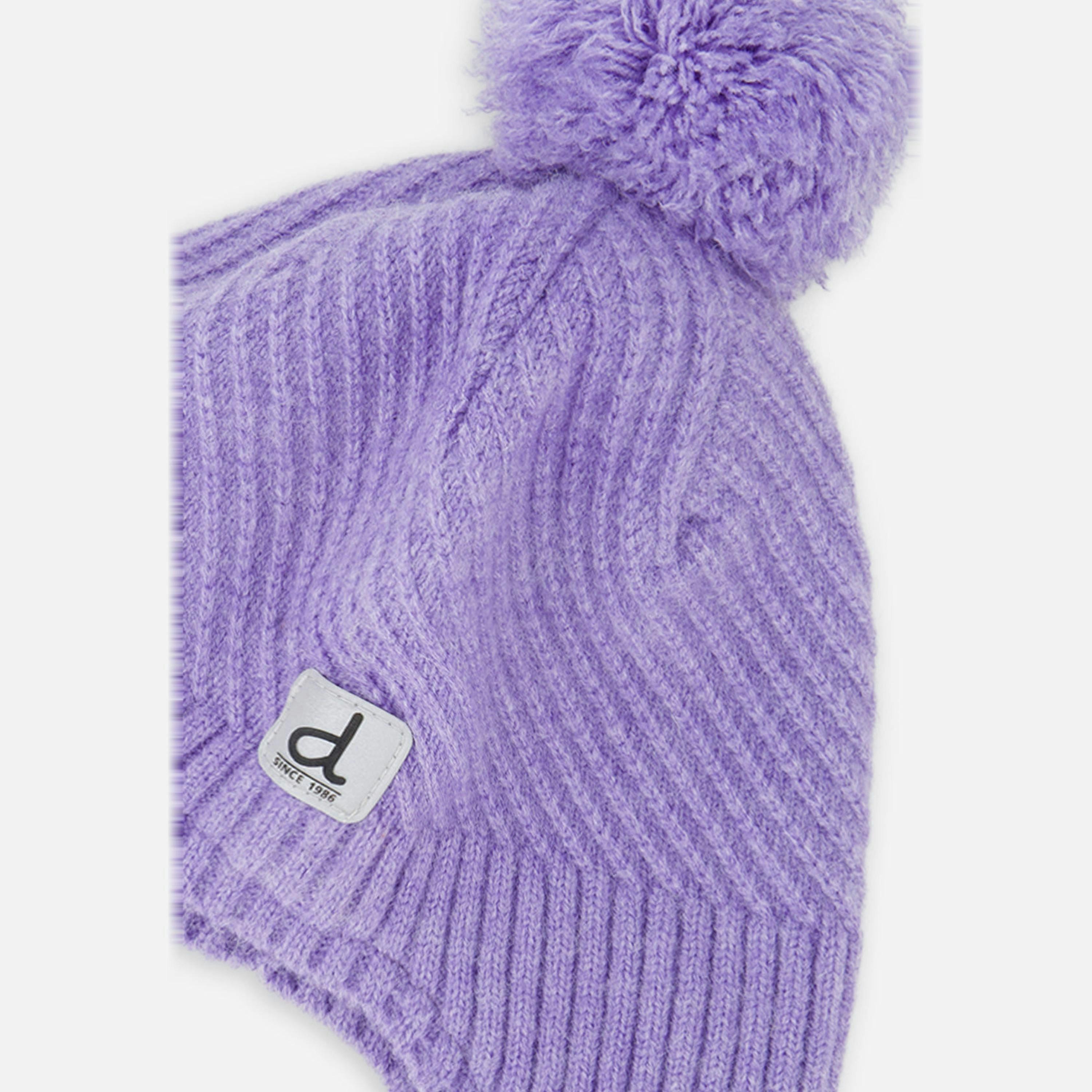 Winter Peruvian Knit Hat With Pompom Violet , view 4 of 4