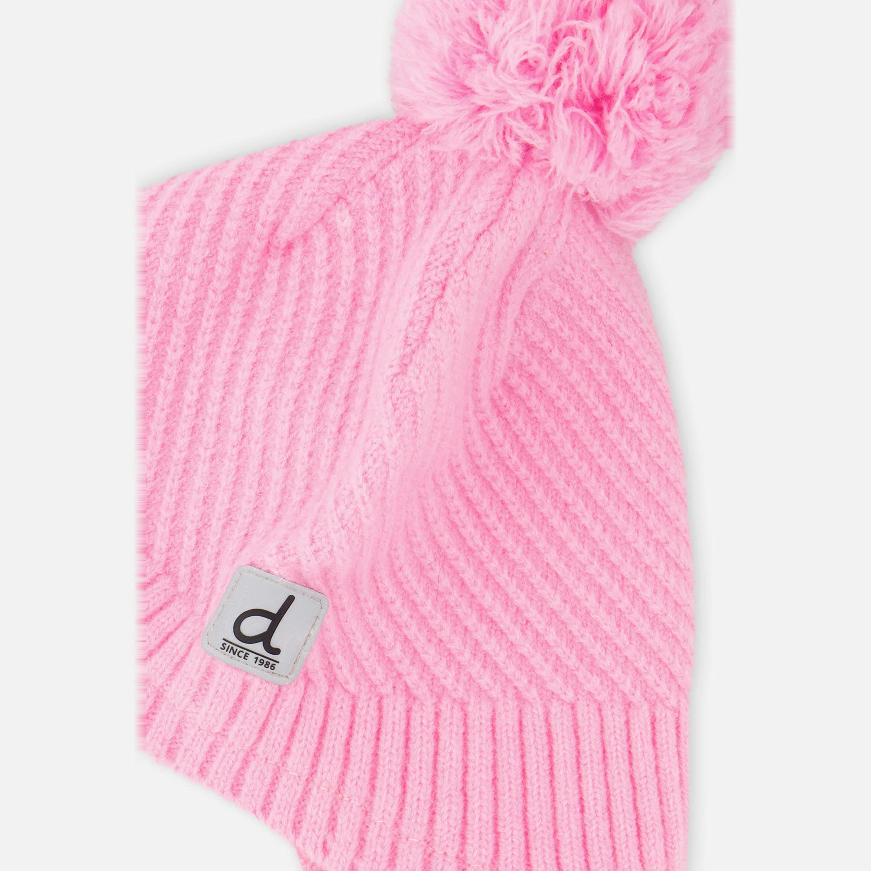Winter Peruvian Knit Hat With Pompom Pink , view 3 of 3