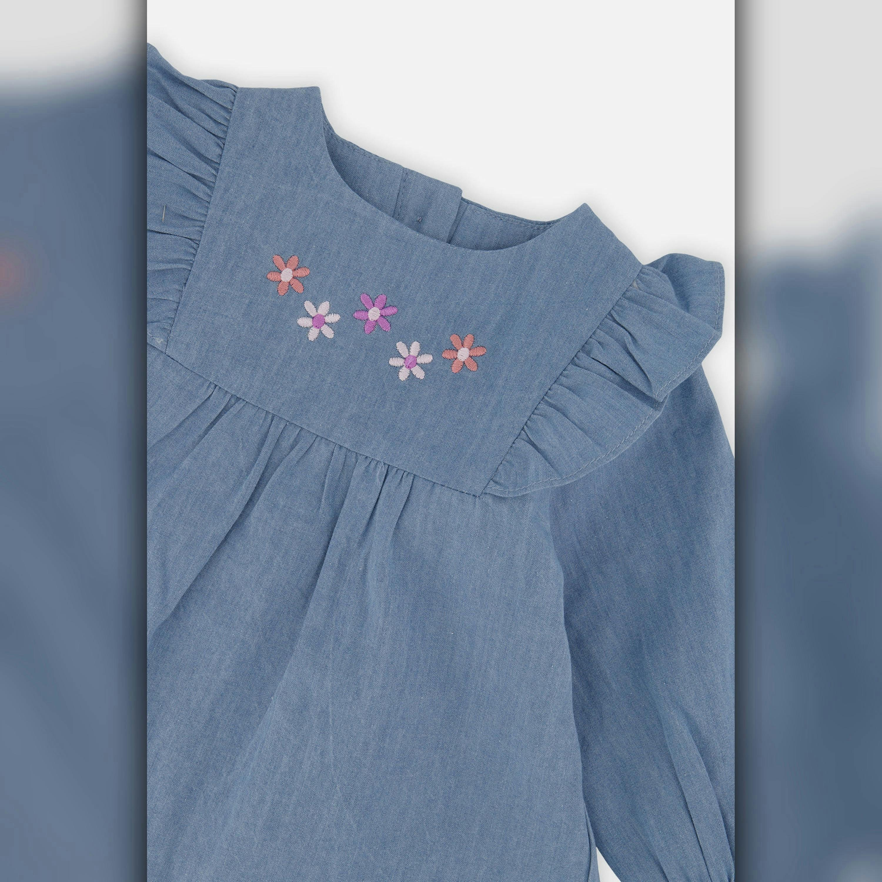 Chambray Dress Light Blue Denim , view 3 of 3