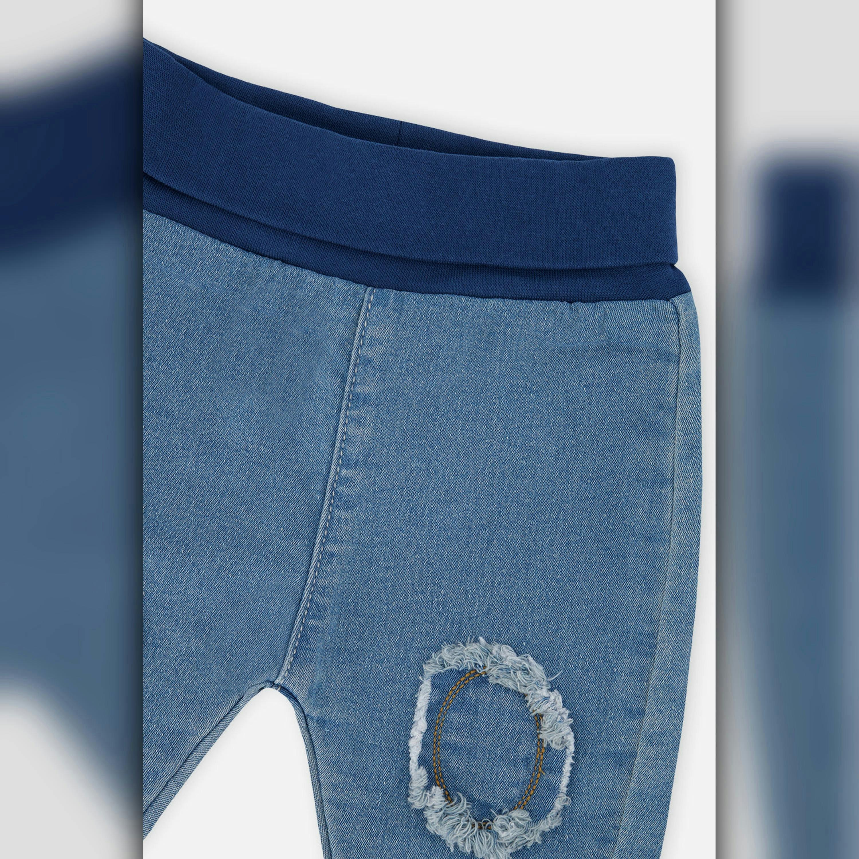 French Terry Denim Evolutive Pants Light Blue Denim , view 3 of 3