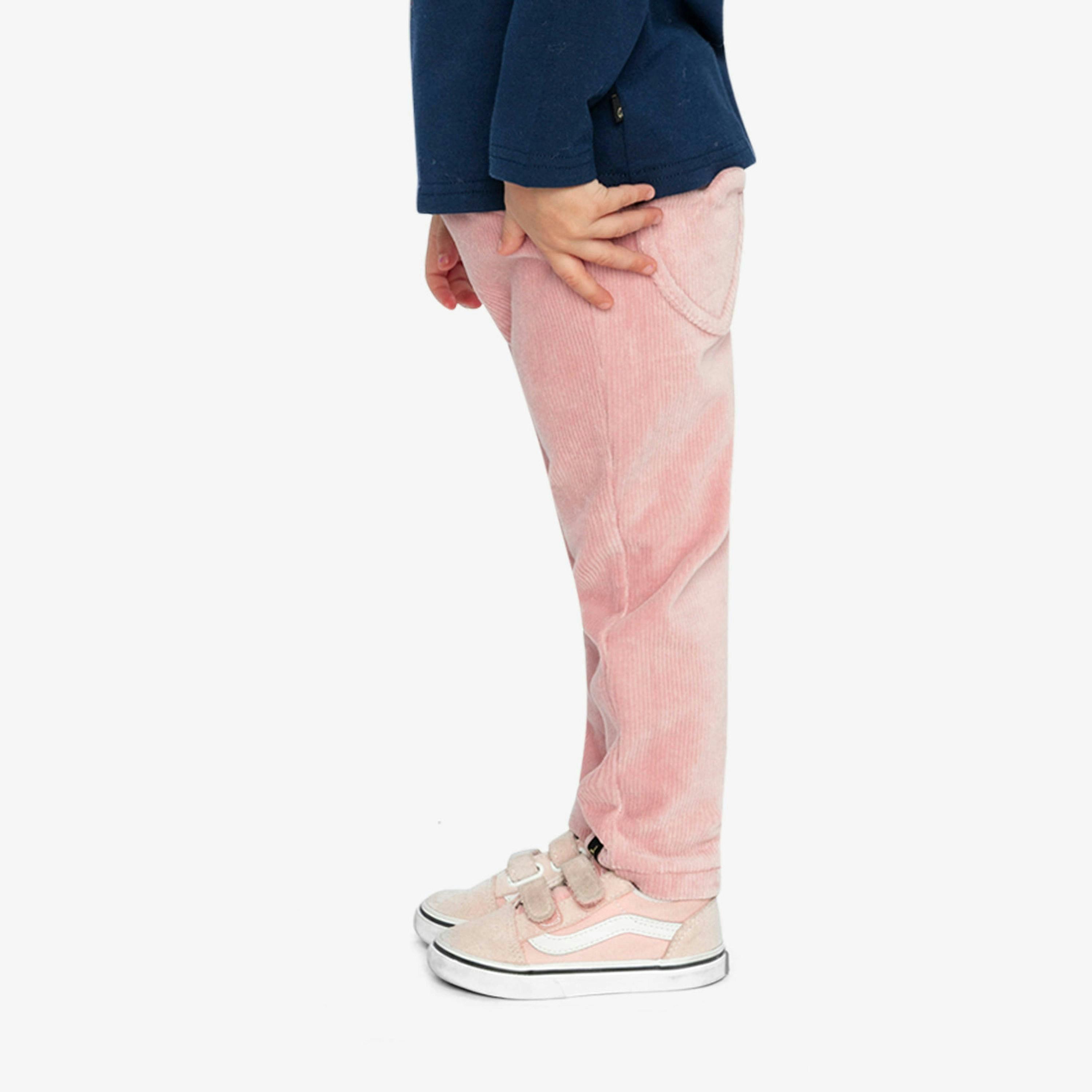 Stretch Velour Treggings Pale Dusty Pink , view 3 of 5