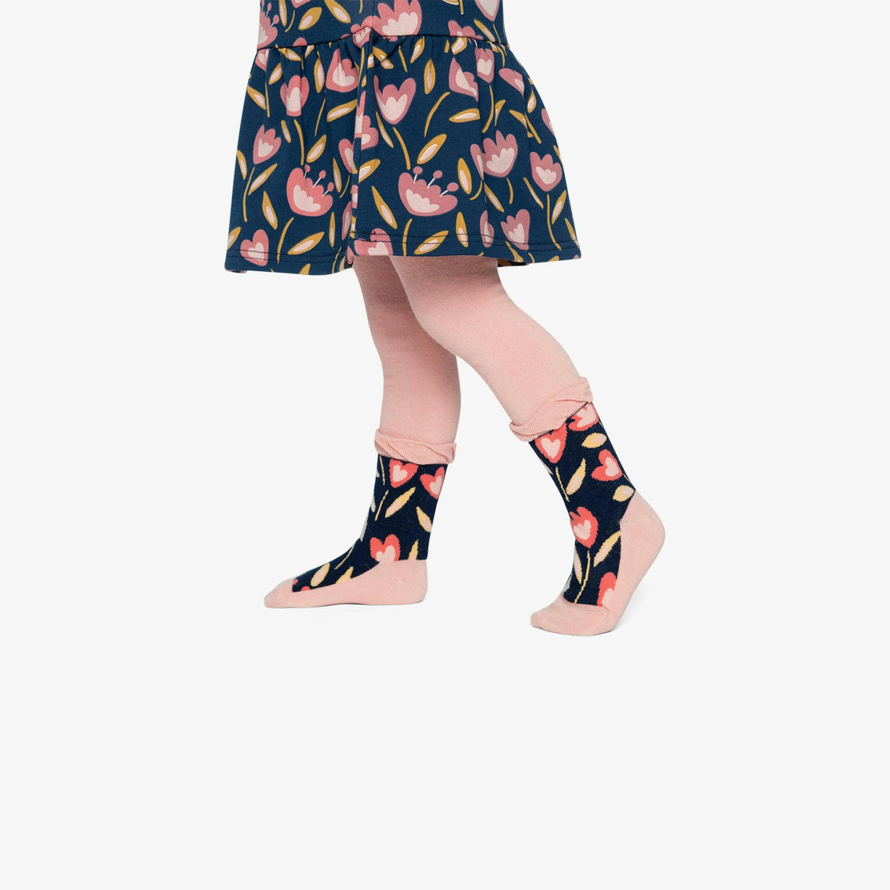 Tights Pale Dusty Pink And Navy , view 4 of 6