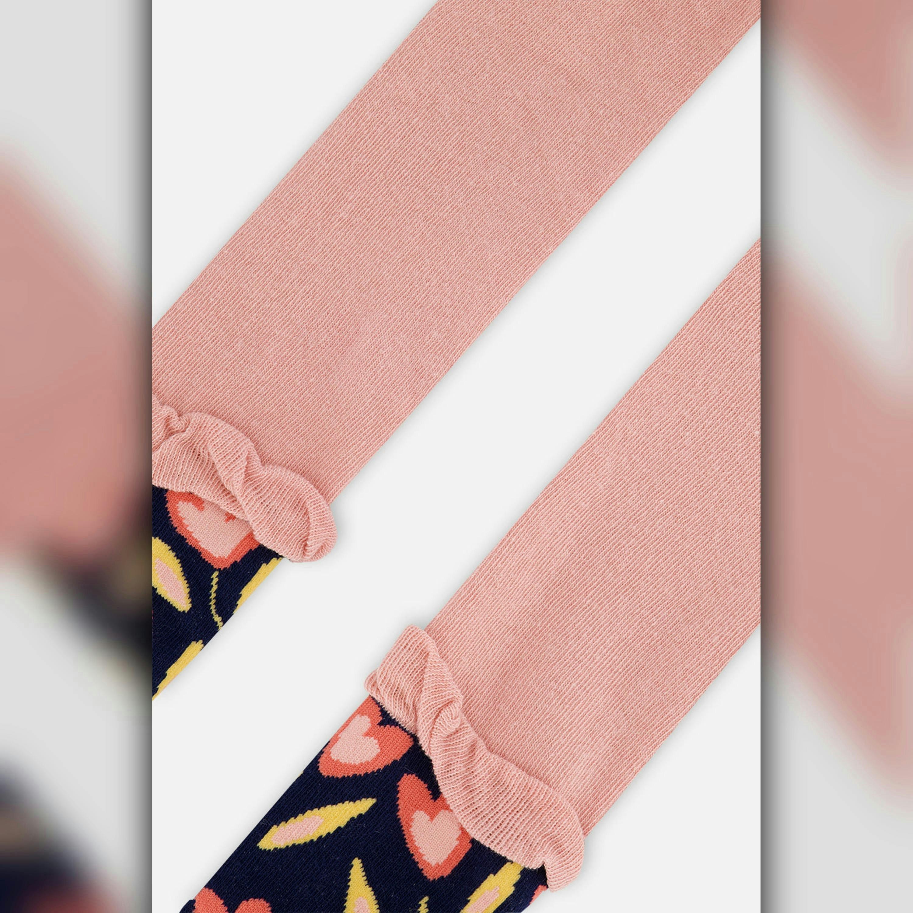 Tights Pale Dusty Pink And Navy , view 5 of 6