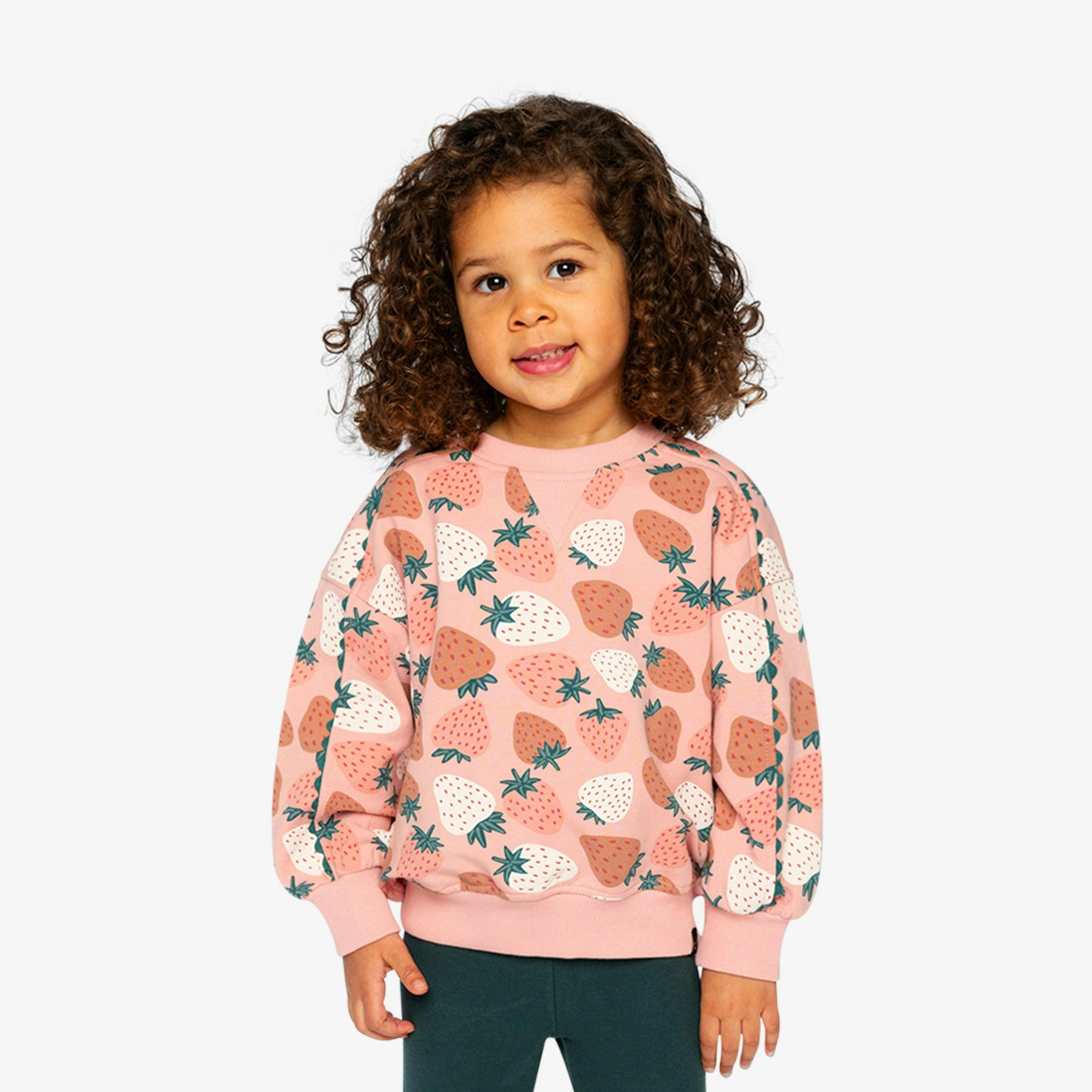 Sweatshirt Pink Strawberry Print , view 2 of 6