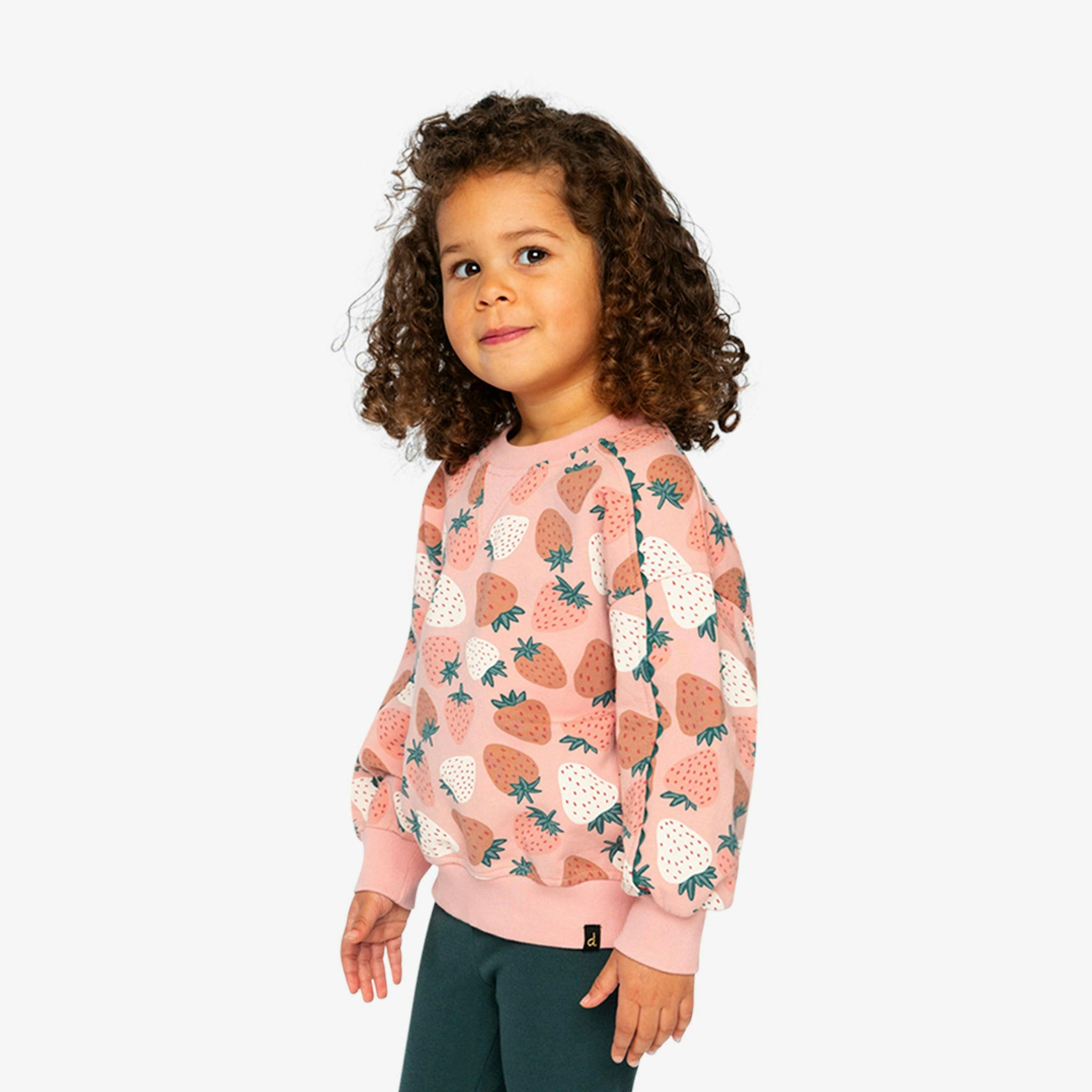 Sweatshirt Pink Strawberry Print , view 3 of 6