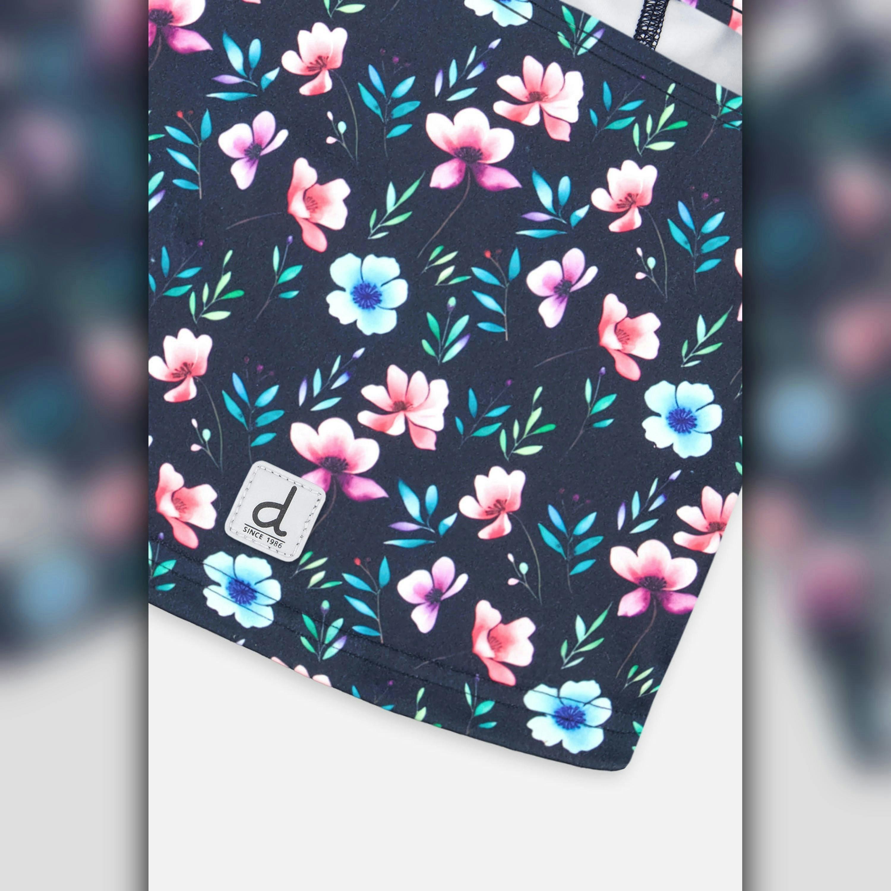 Brushed Jersey Balaclava Blue Floral Print , view 3 of 3