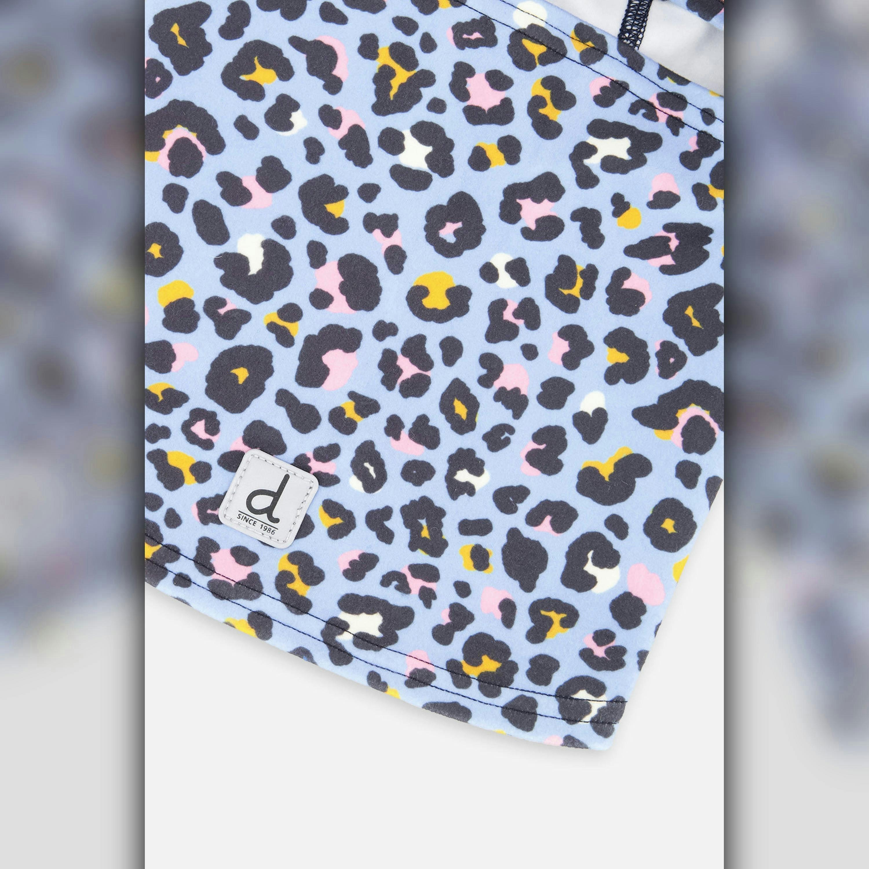 Brushed Jersey Balaclava Blue Leopard Print , view 3 of 3
