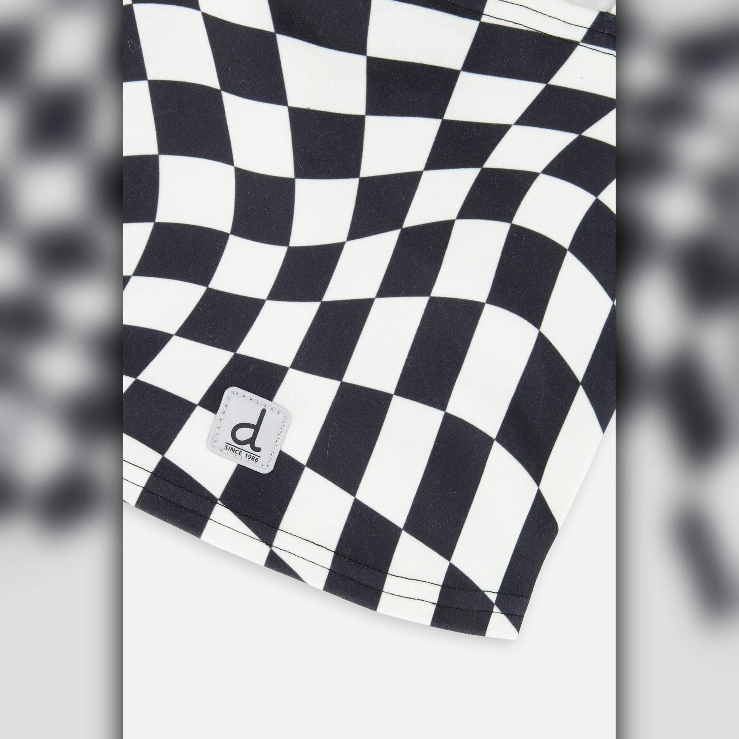 Brushed Jersey Balaclava White Checkered Print , view 3 of 3