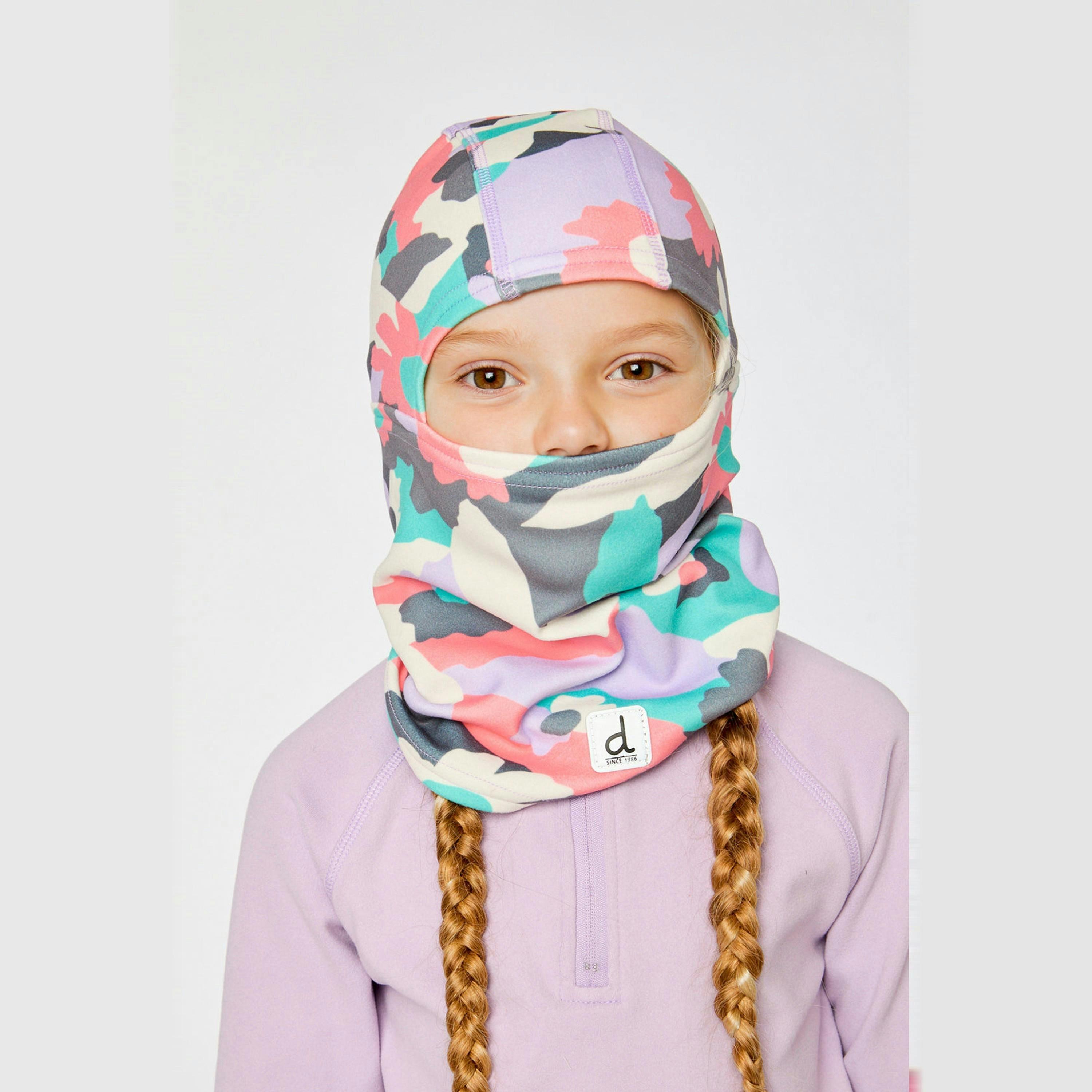 Brushed Jersey Balaclava Coral Camouflage Print , view 2 of 3