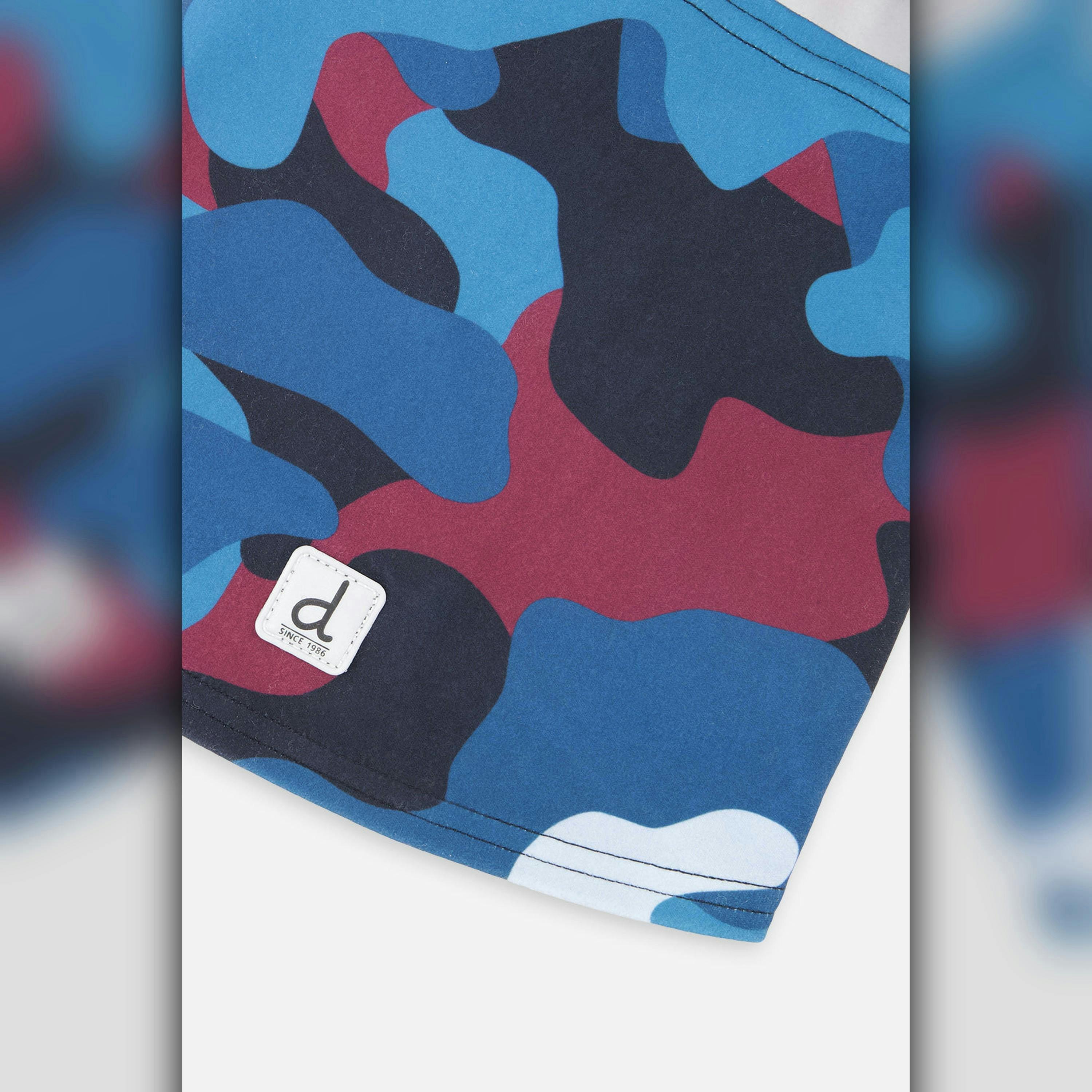 Brushed Jersey Balaclava Blue And Red Camouflage Print , view 3 of 3