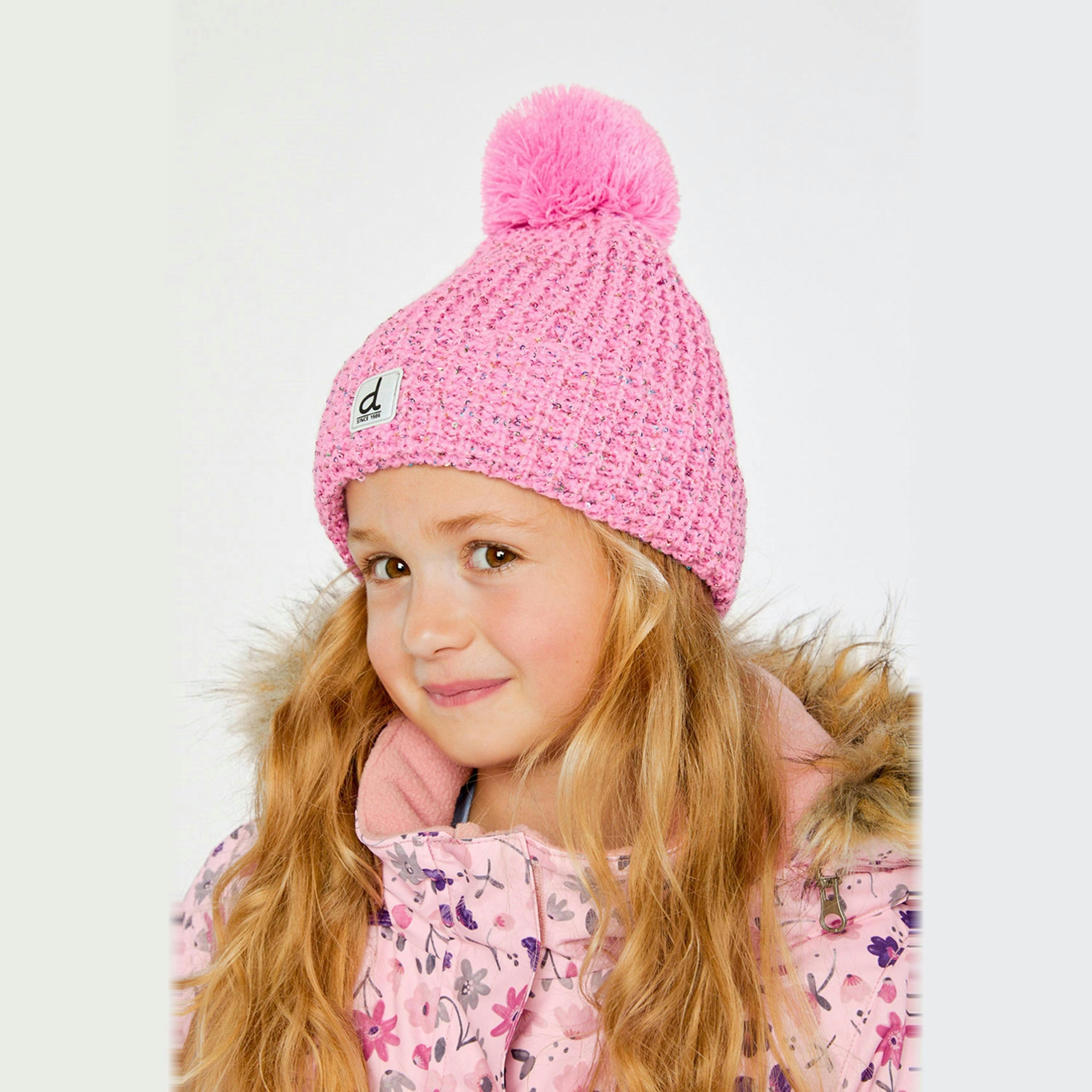 Winter Knit Hat With Pompom Pink , view 2 of 3