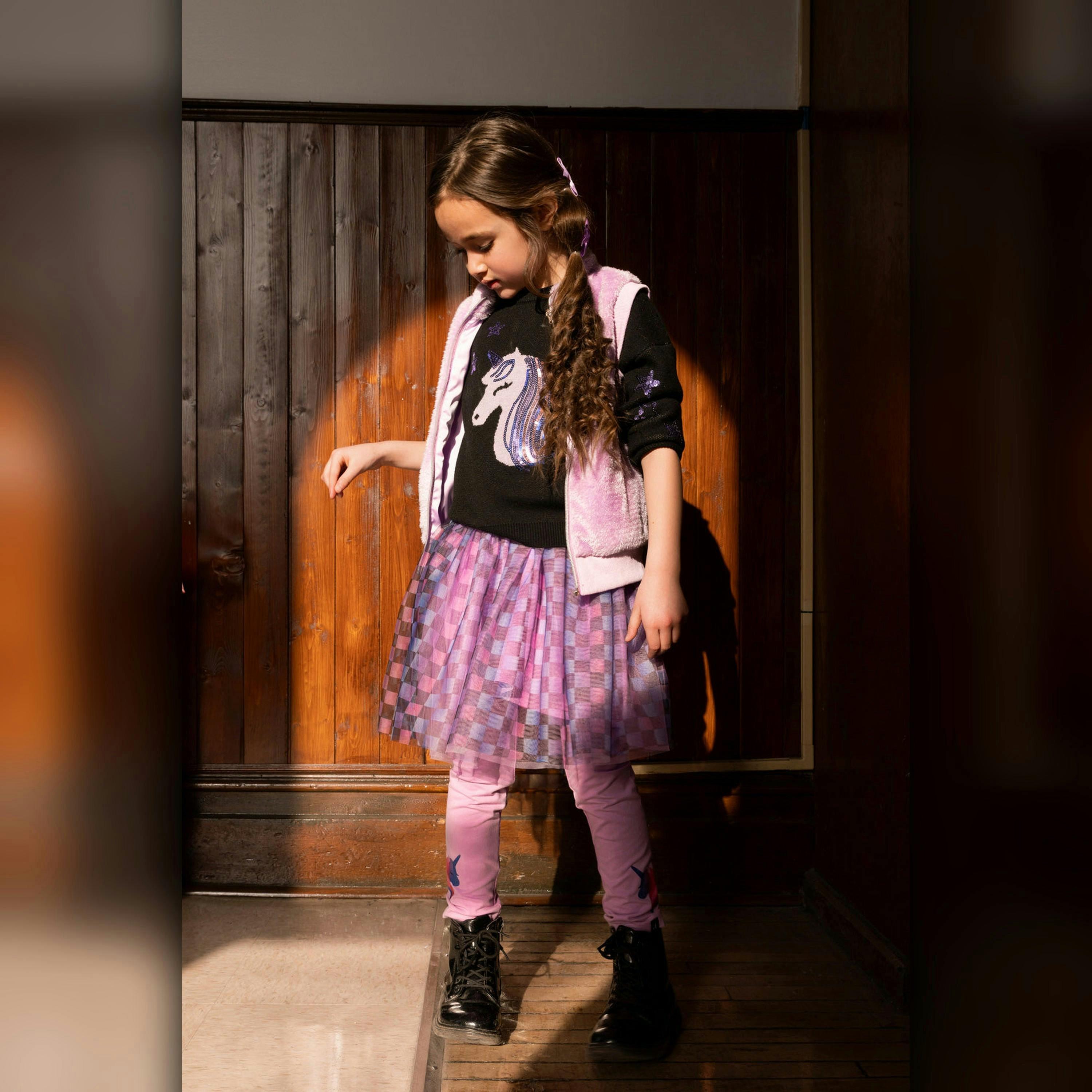 Faux Fur Sleeveless Vest Violet , view 2 of 6