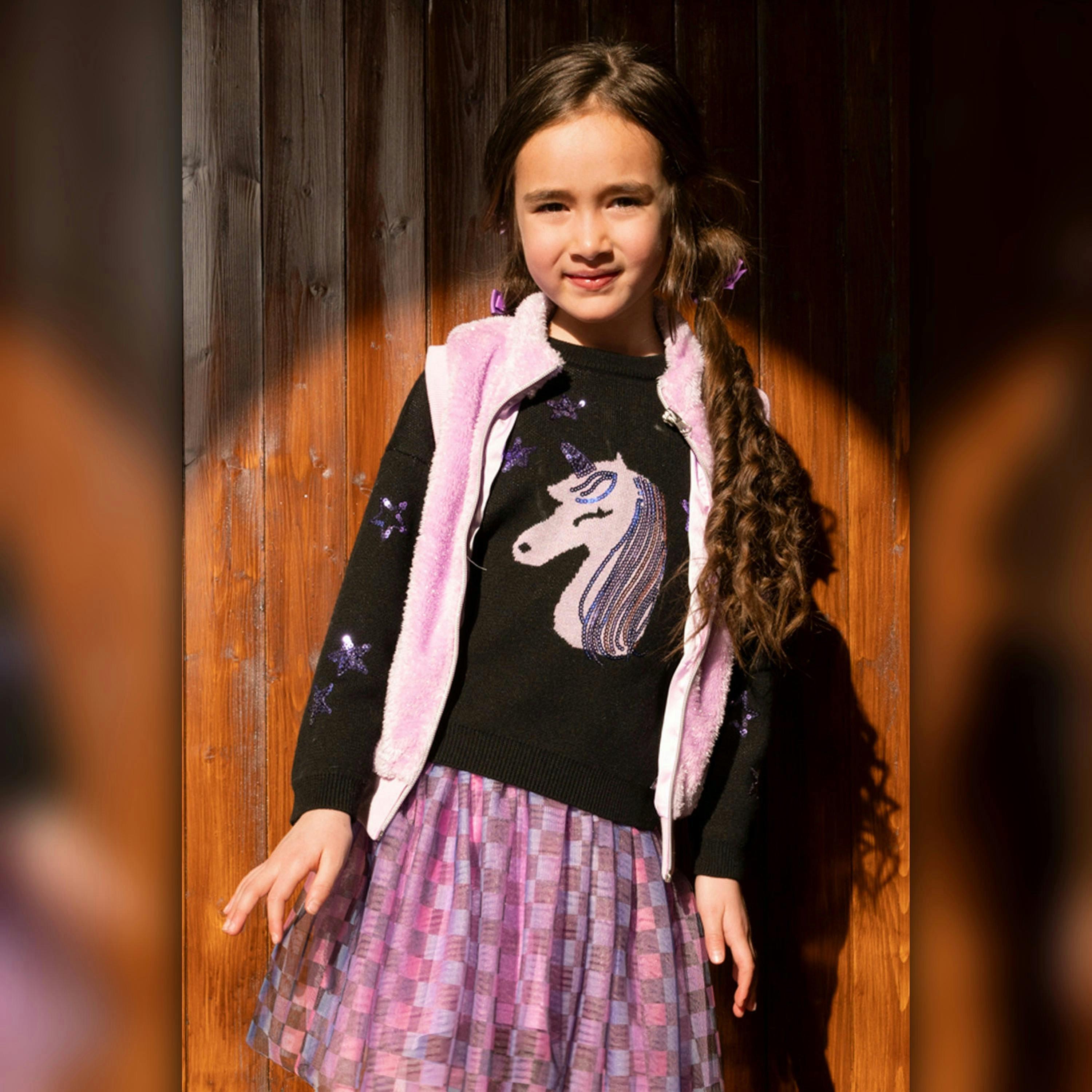 Faux Fur Sleeveless Vest Violet , view 3 of 6