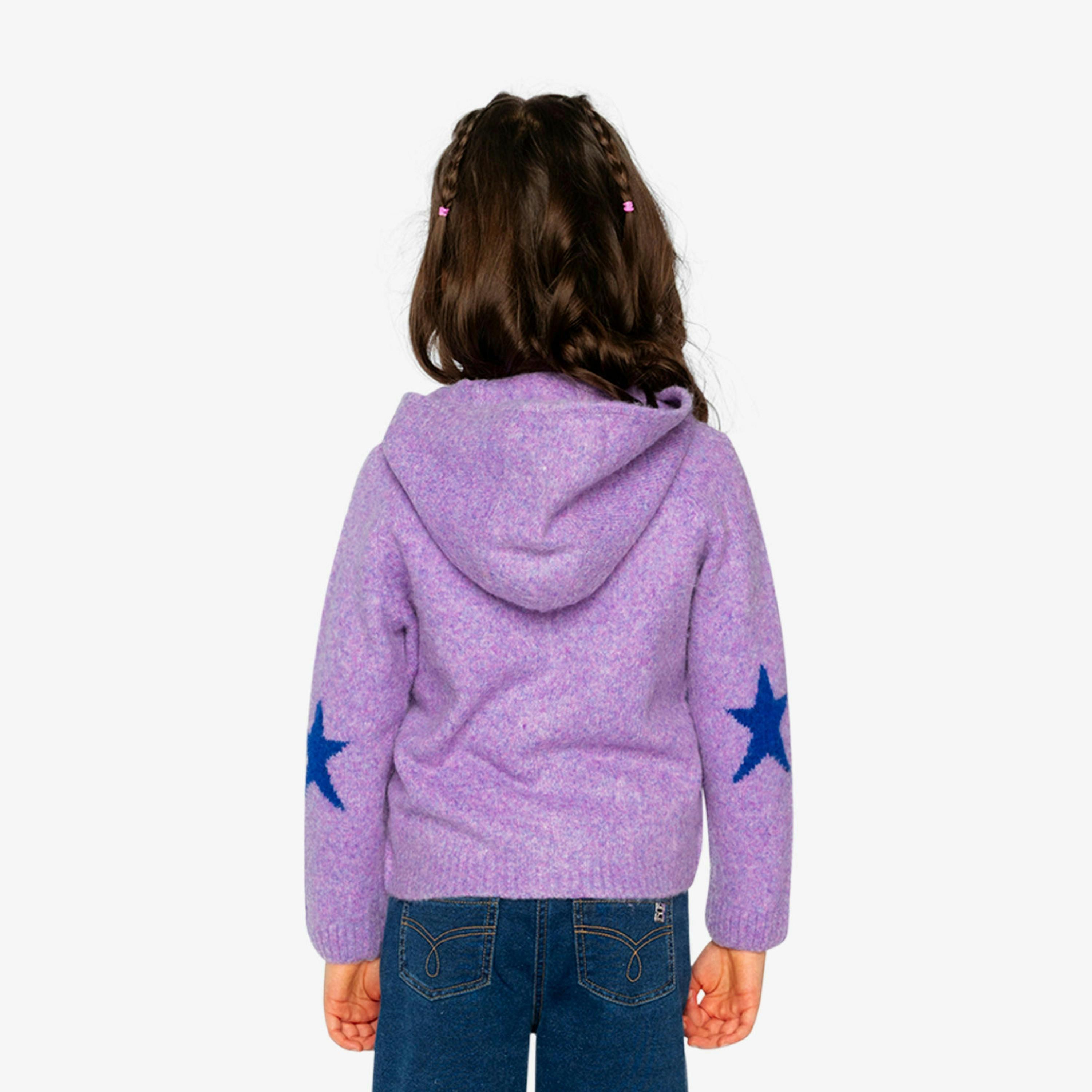 Hooded Knitted Cardigan Violet , view 4 of 6
