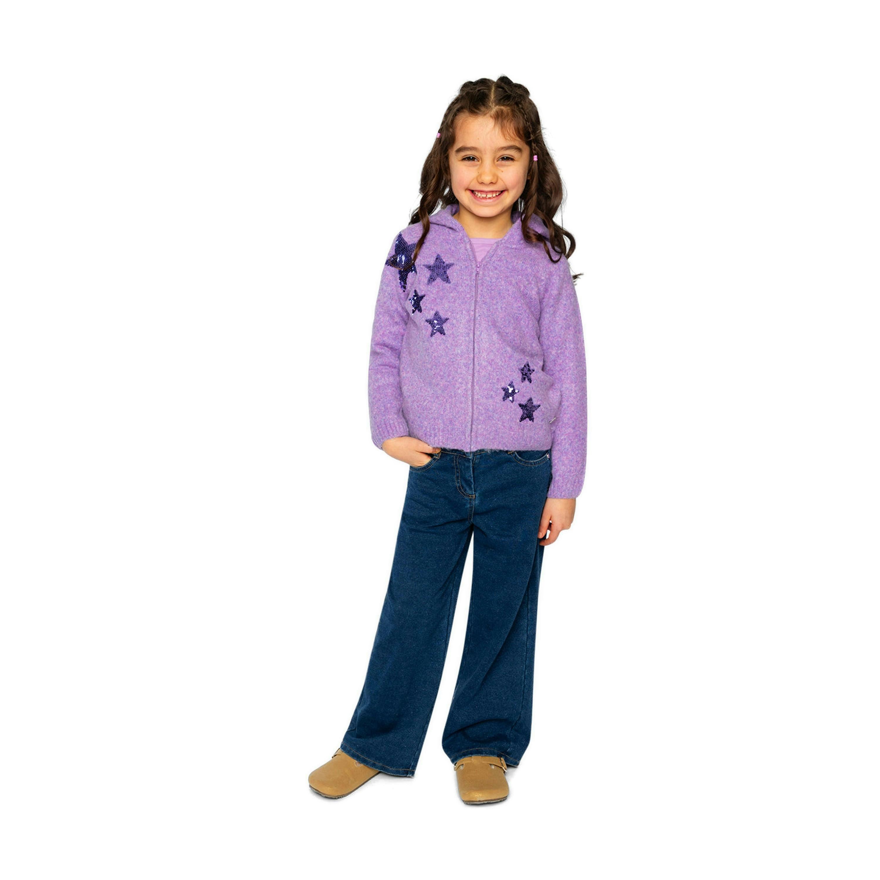 Hooded Knitted Cardigan Violet , view 5 of 6