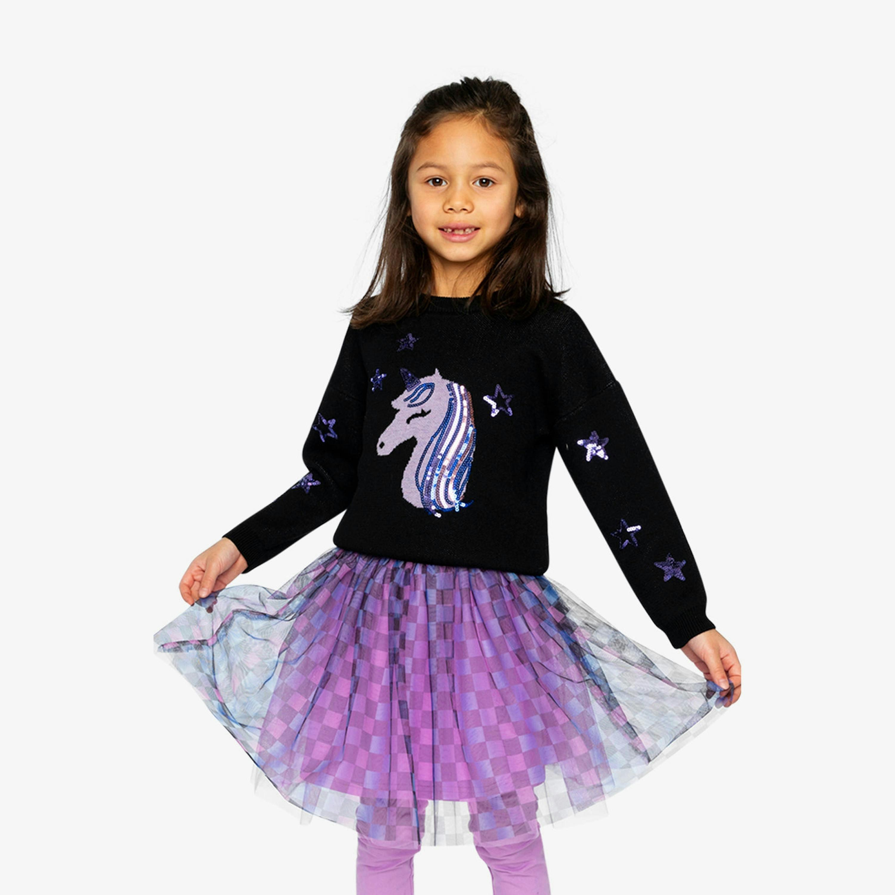 Knitted Sweater Black And Mauve , view 2 of 6