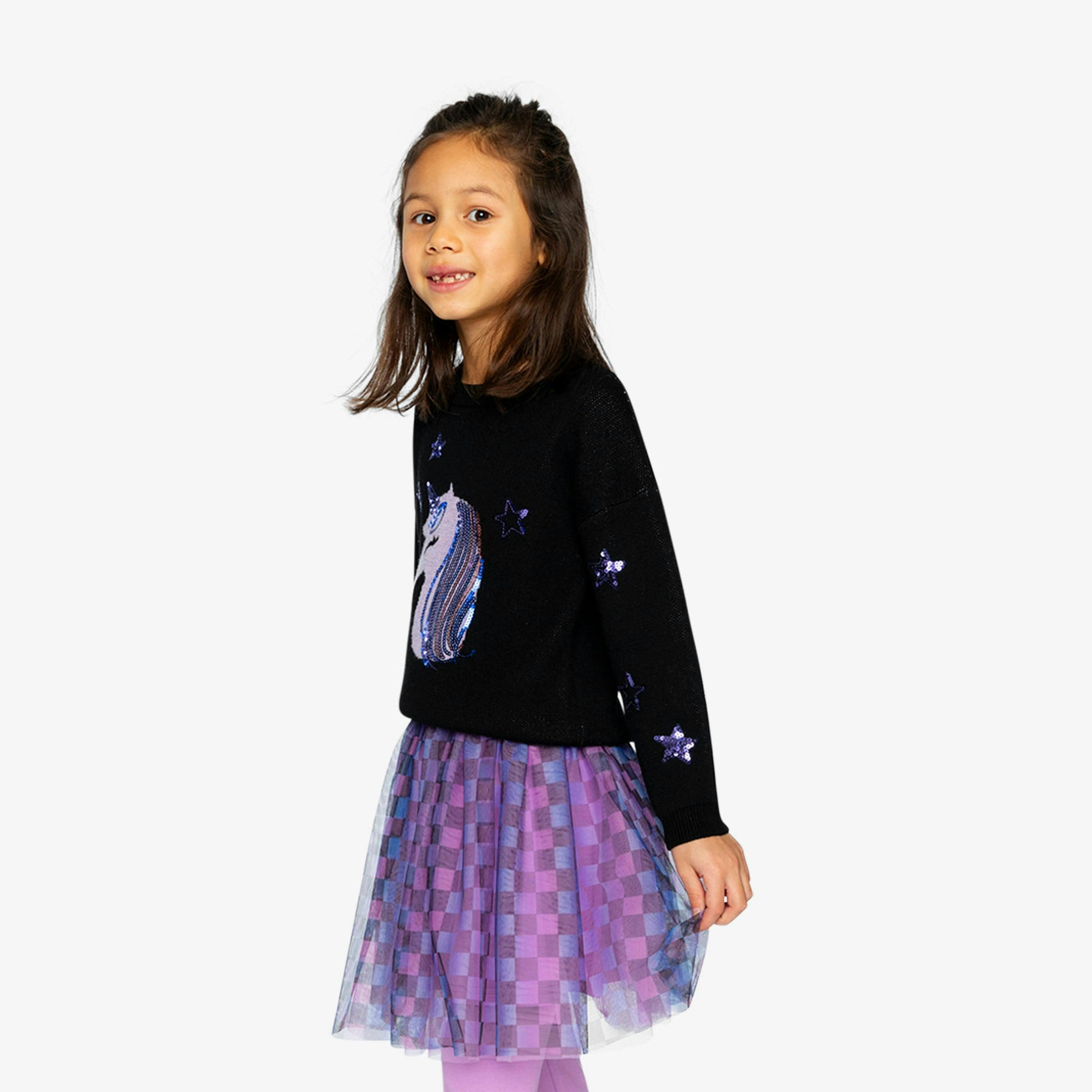 Knitted Sweater Black And Mauve , view 3 of 6