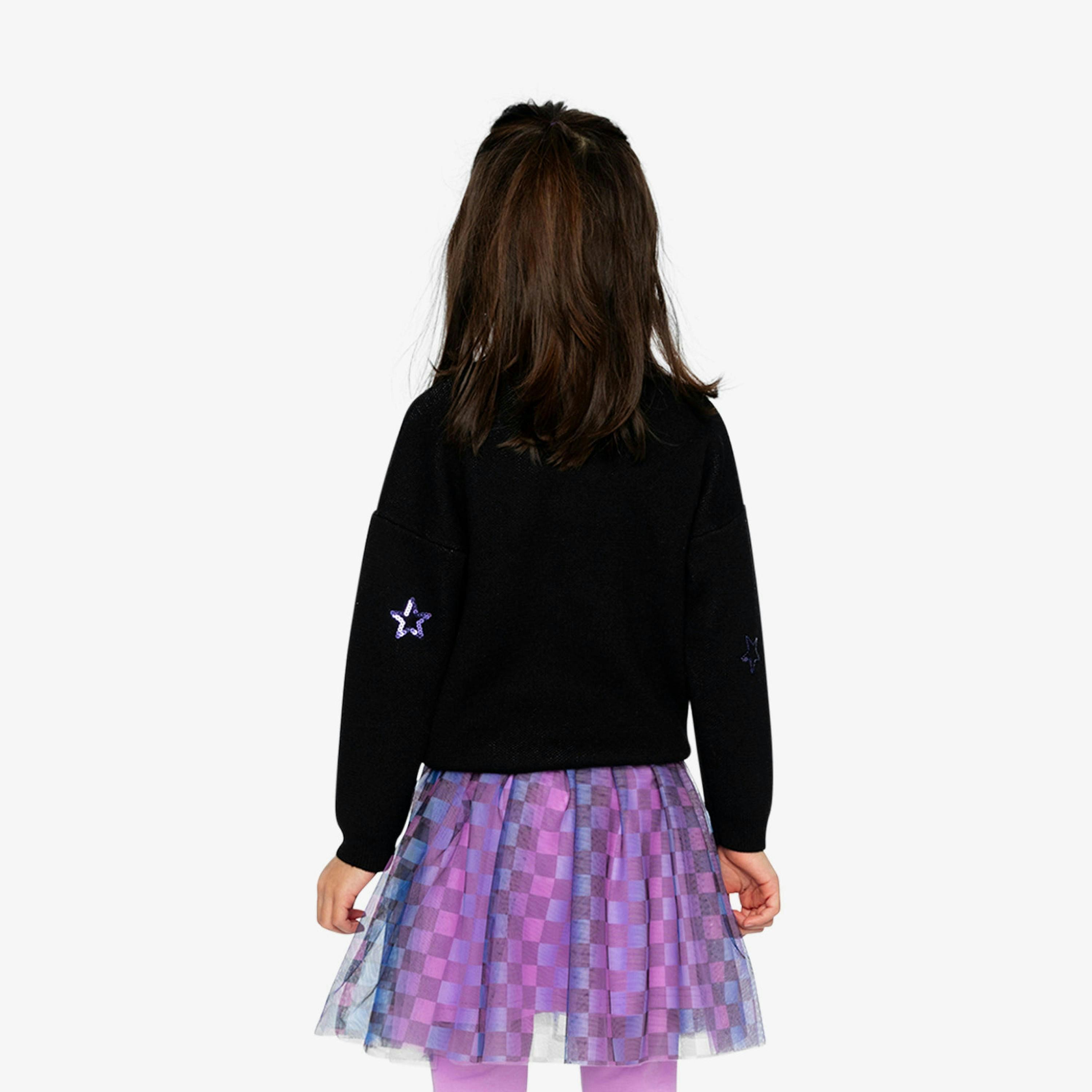 Knitted Sweater Black And Mauve , view 4 of 6