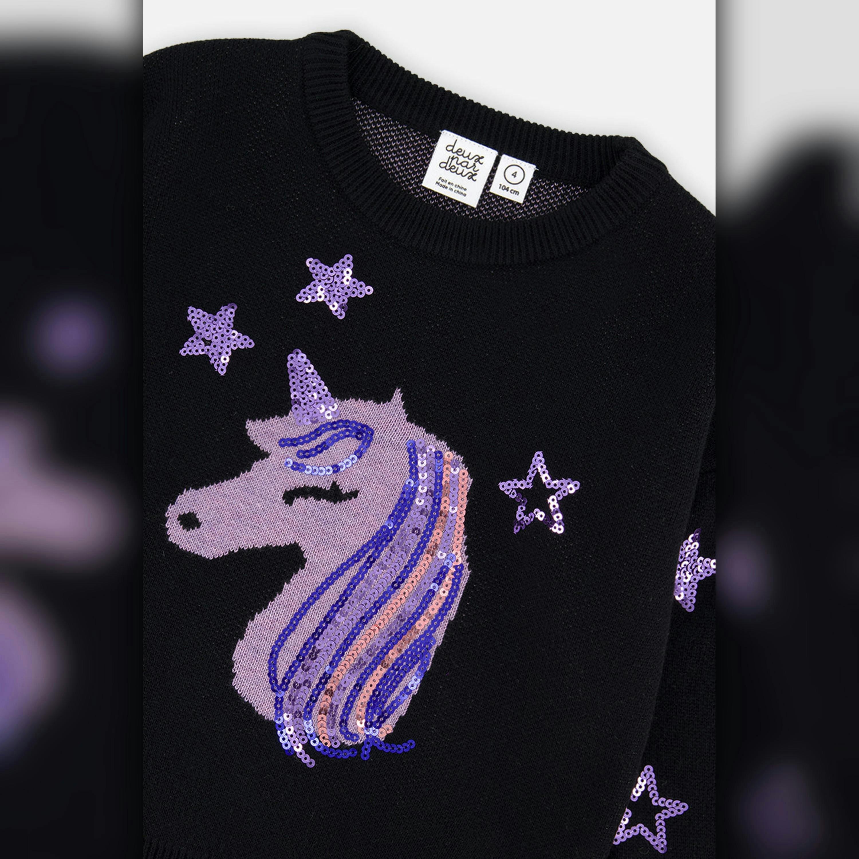 Knitted Sweater Black And Mauve , view 6 of 6